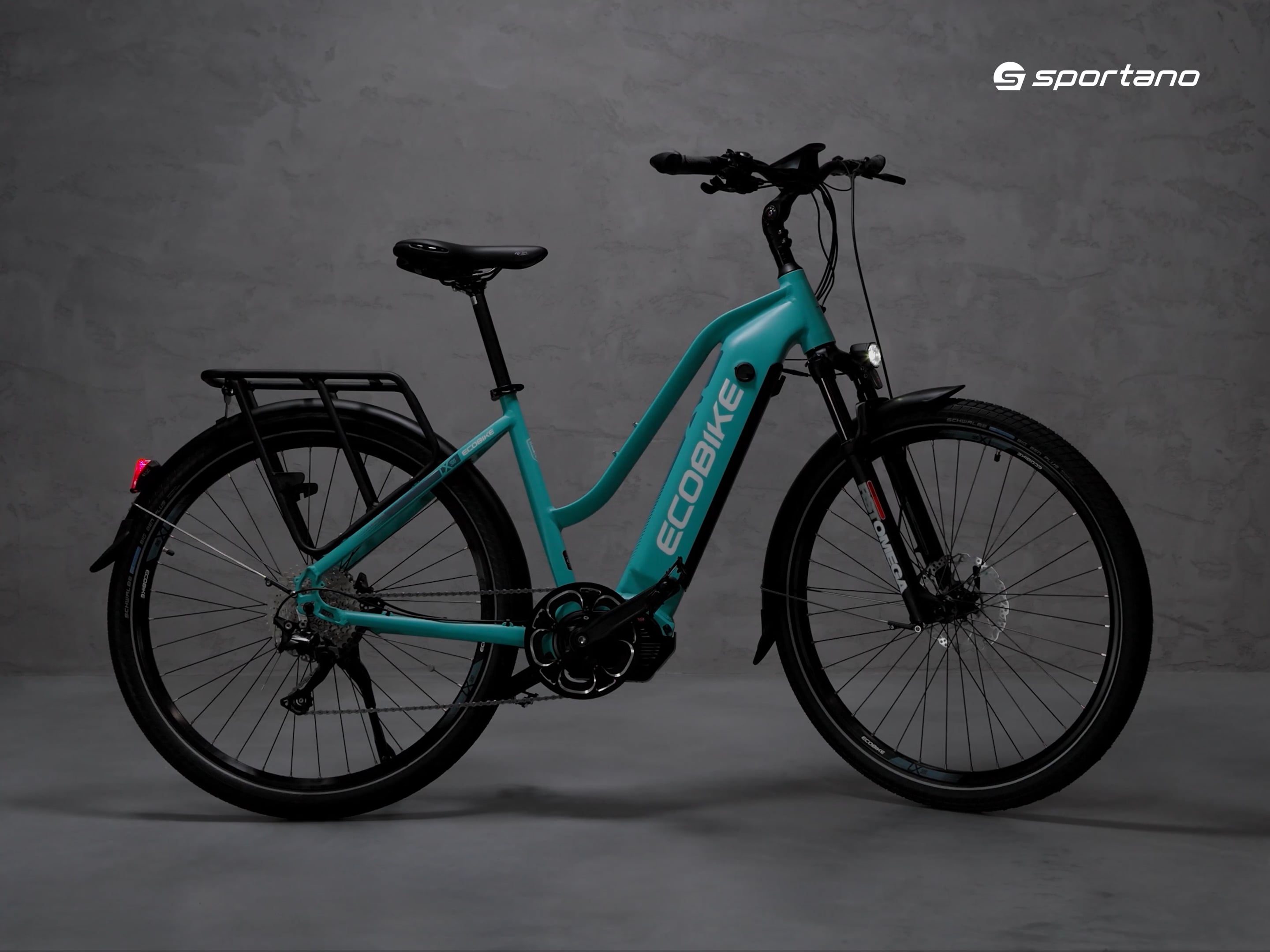 Bicicletta elettrica EcoBike LX500 48V 13Ah 624Wh Greenway turchese