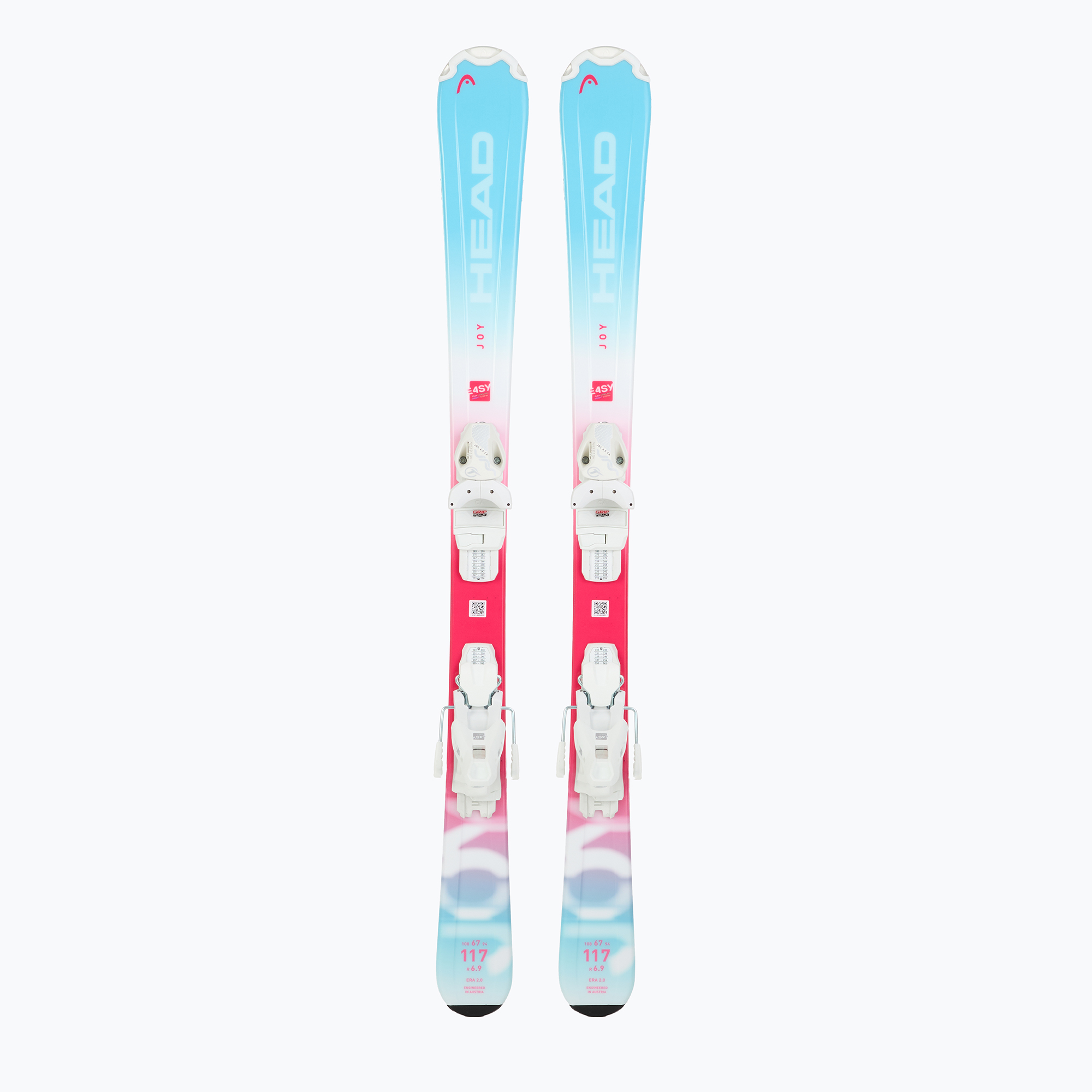 Sci da discesa per bambini HEAD Joy Easy JRS + attacchi Jrs 4.5 GW CA menta/rosa (107 cm) (Joy Easy JRS + Jrs 4.5 GW CA 314454/114478)