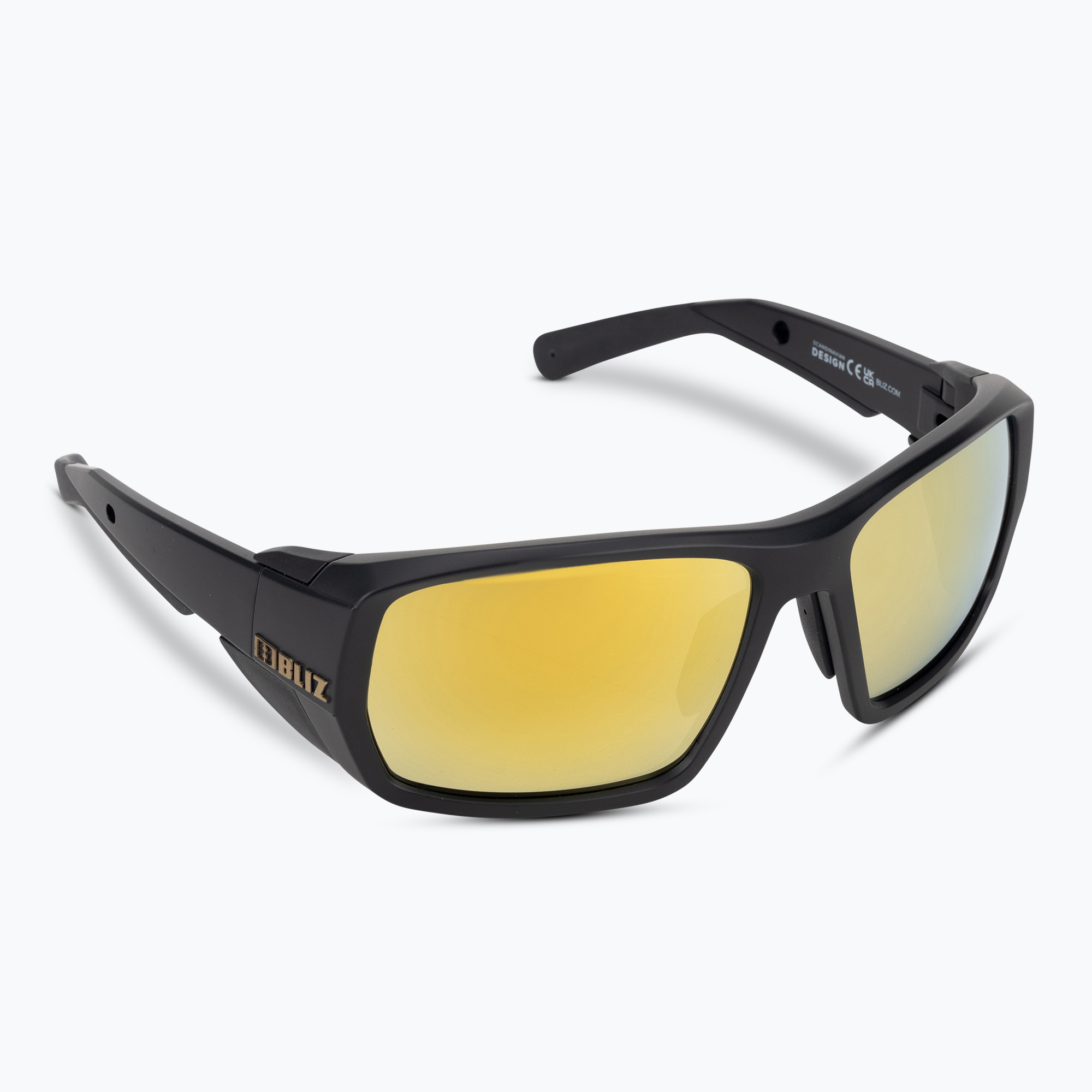 Occhiali da sole Bliz Peak nero opaco/marrone con specchio d'oro (Peak S4 52909-19)
