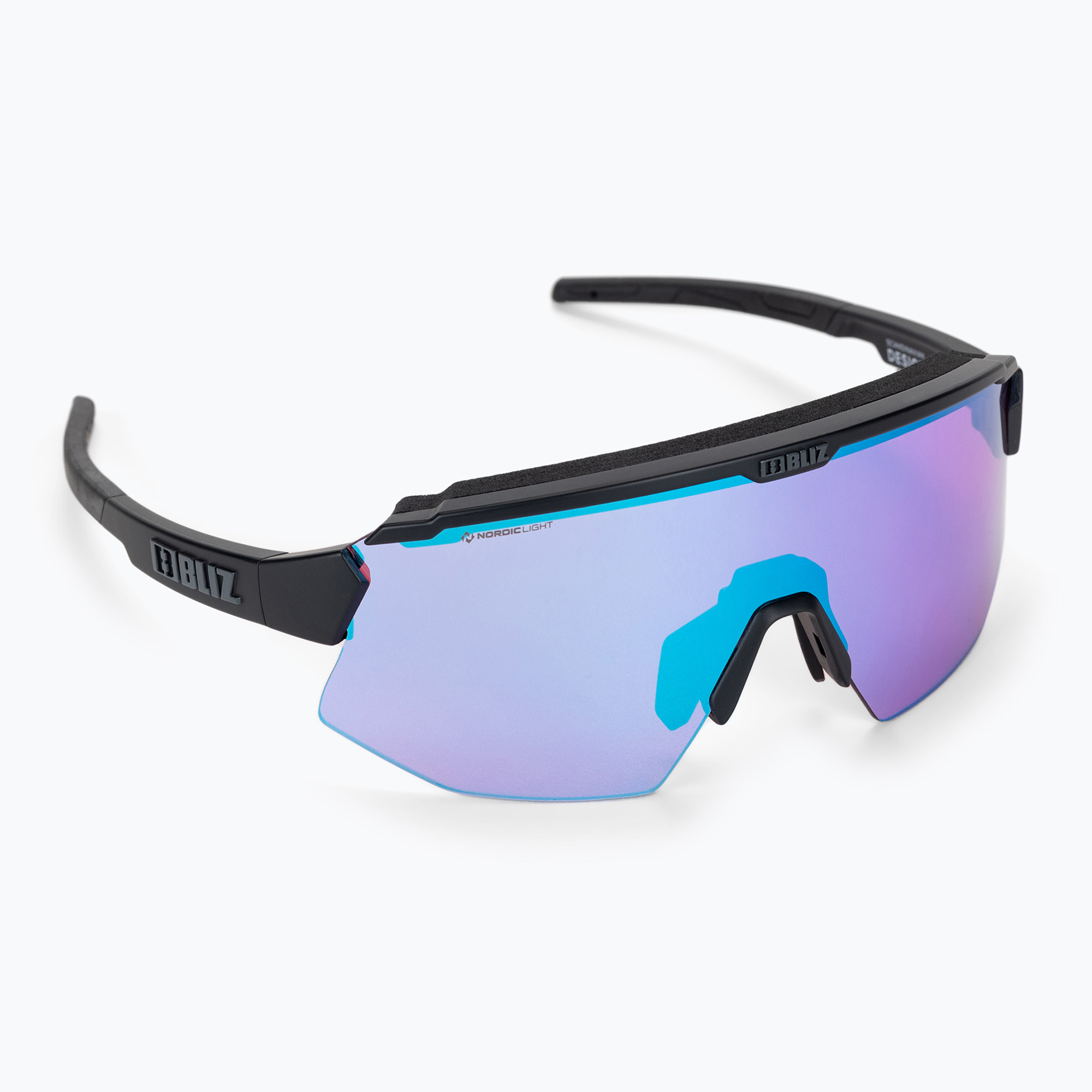 Occhiali da sole Bliz Breeze Nano Optics Nordic Light nero opaco/begonia/blu viola multi (Breeze Nano Optics Nordic Light 52102-14N)