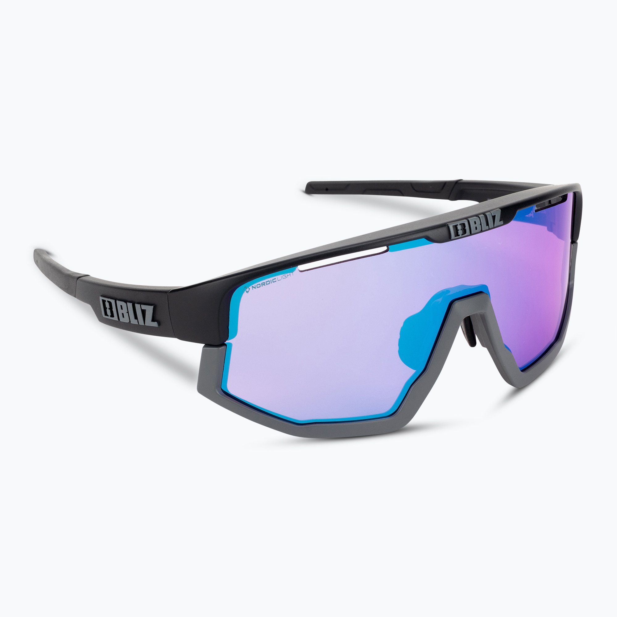 Occhiali da sole Bliz Vision Nano Optics Nordic Light nero opaco/bevenia chiara/blu viola
