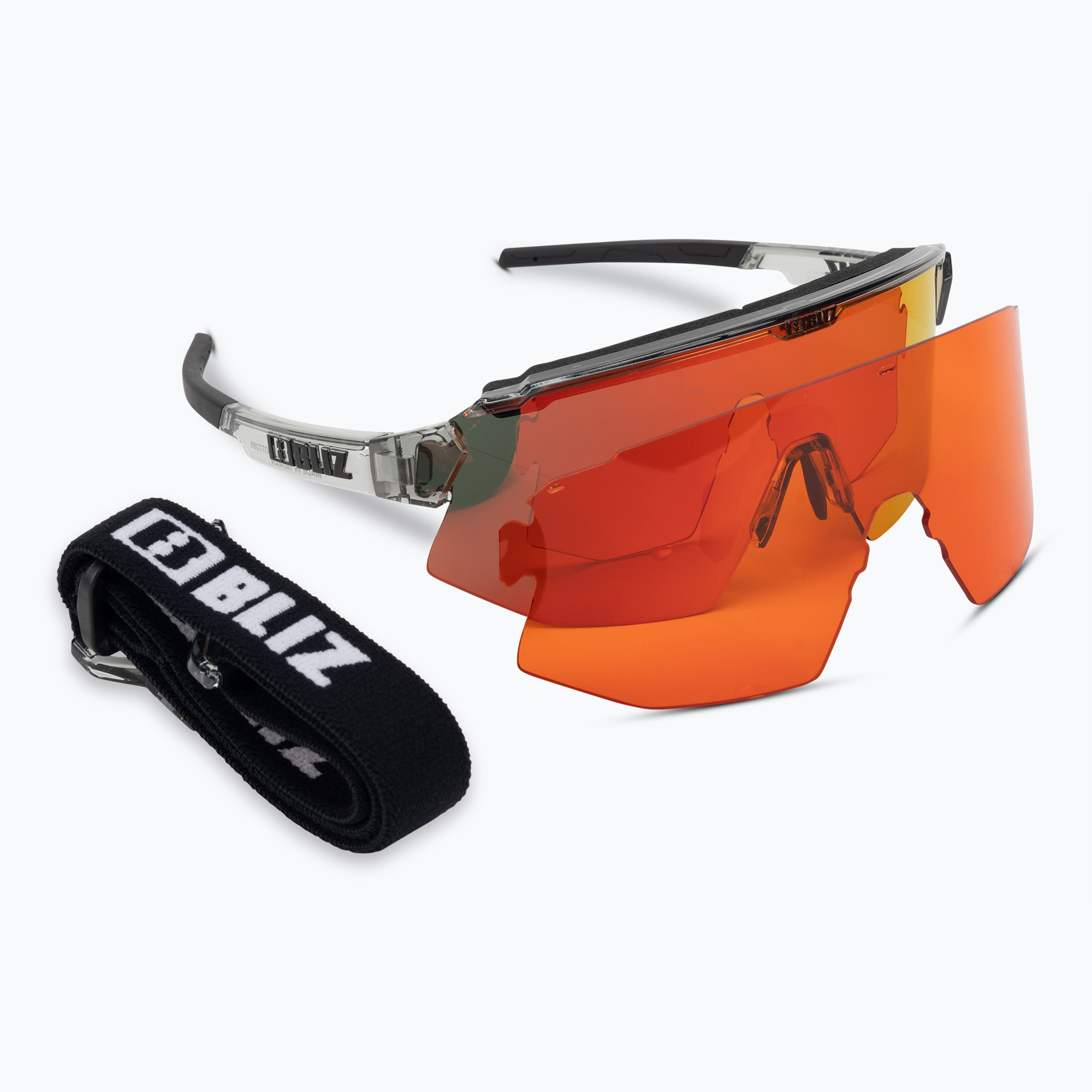 Occhiali da sole Bliz Breeze trasparenti grigio scuro/marrone rosso multi/arancio (Breeze S3+S2 52302-84)