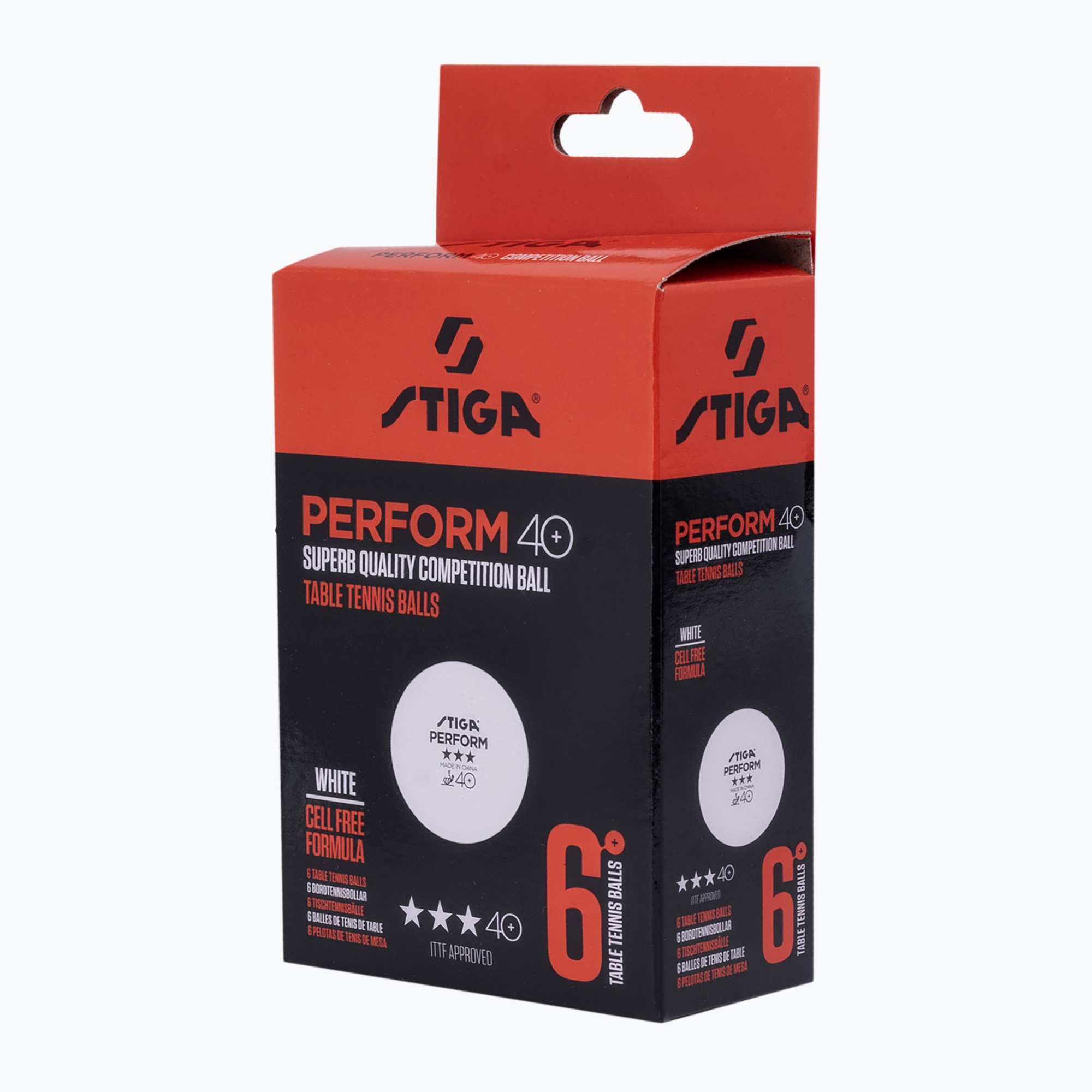 STIGA Perform 3-Star palline da tennis da tavolo 6 pezzi bianco. (Perform 3-Star 6-Pack 1113-2110-06)