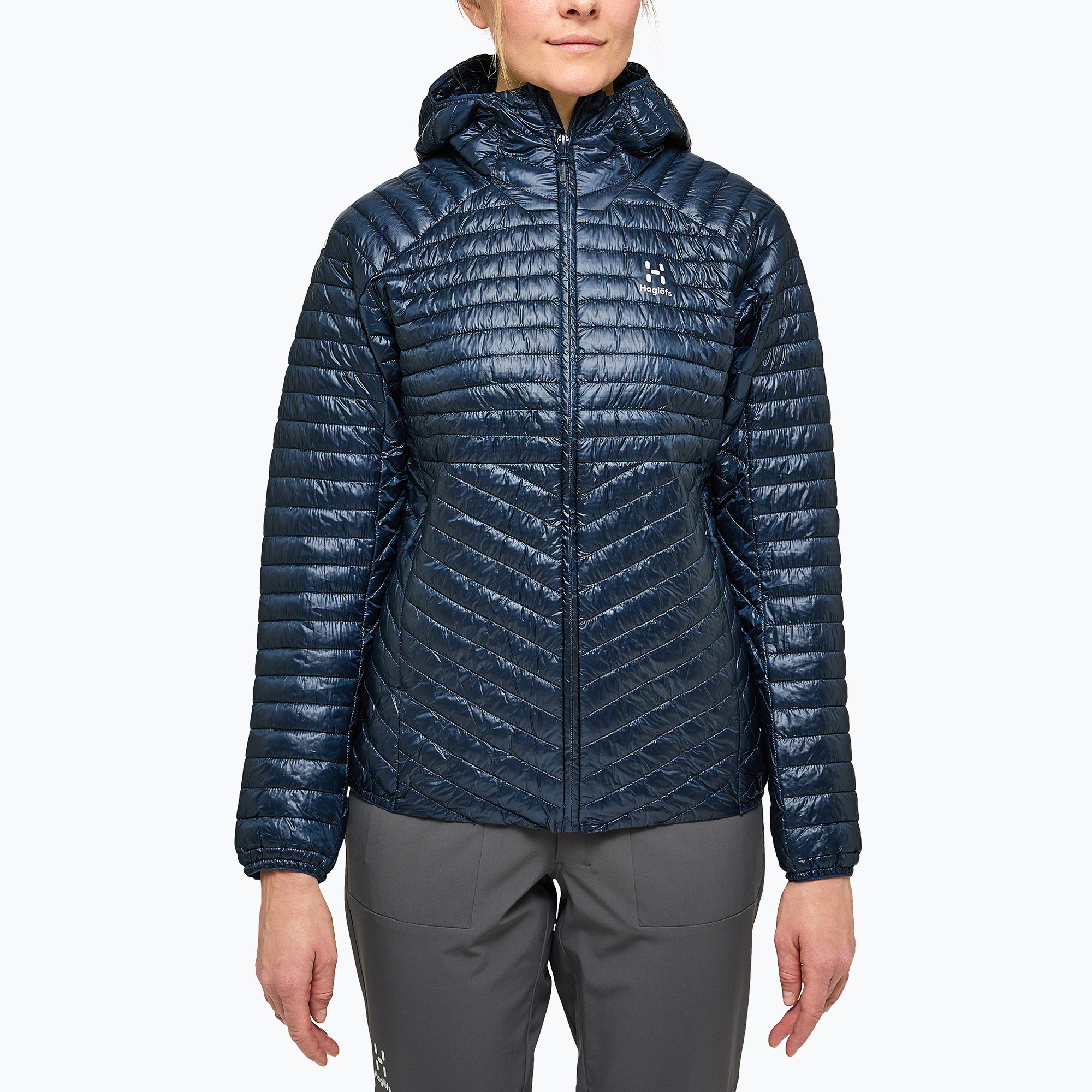 Piumino da donna Haglöfs L.I.Mic Hood blu tarn (XL) (L.I.M Mimic Hood 604941)