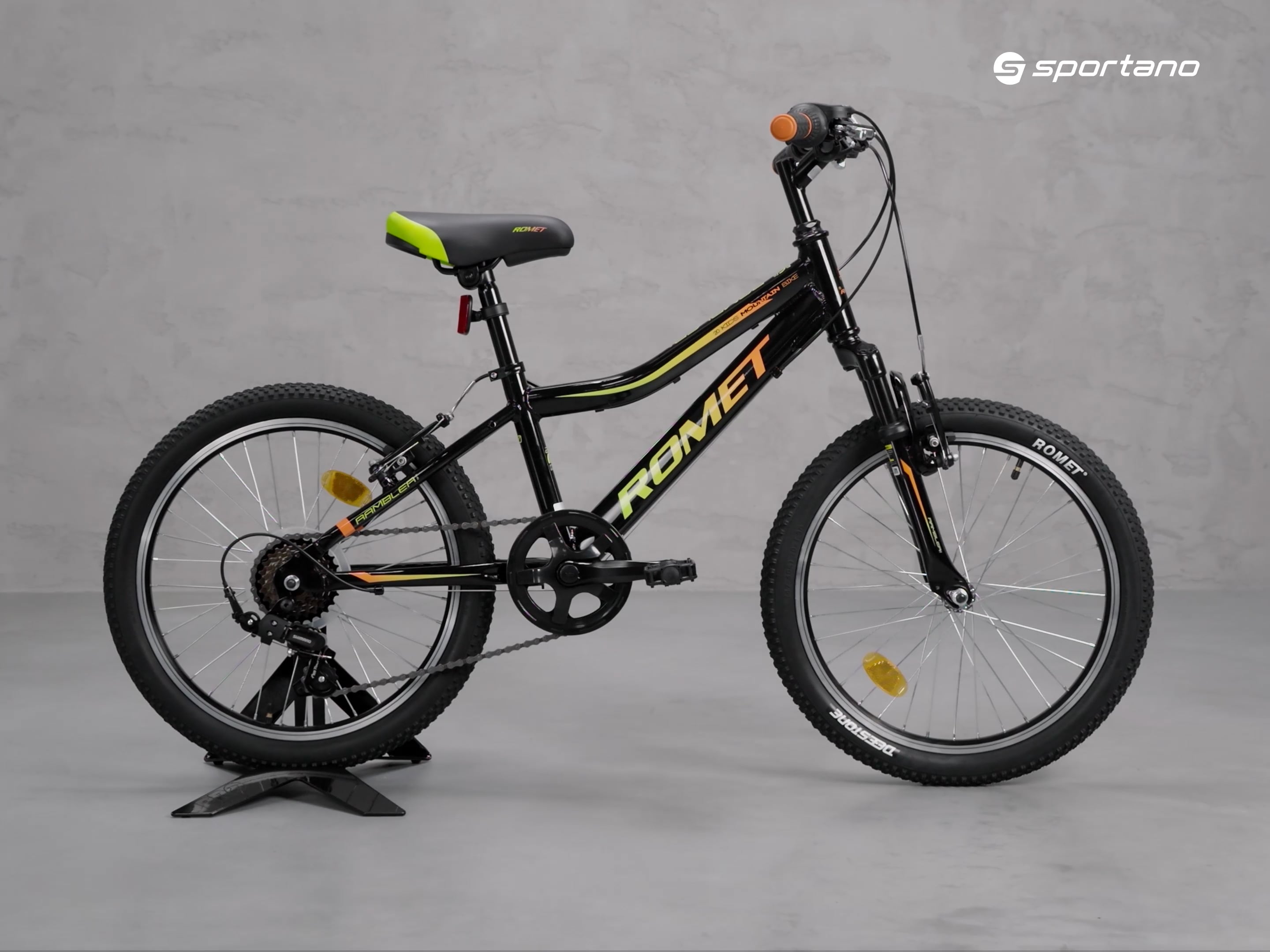 Bicicletta per bambini Romet Rambler 20 Kid 2 nero/arancio