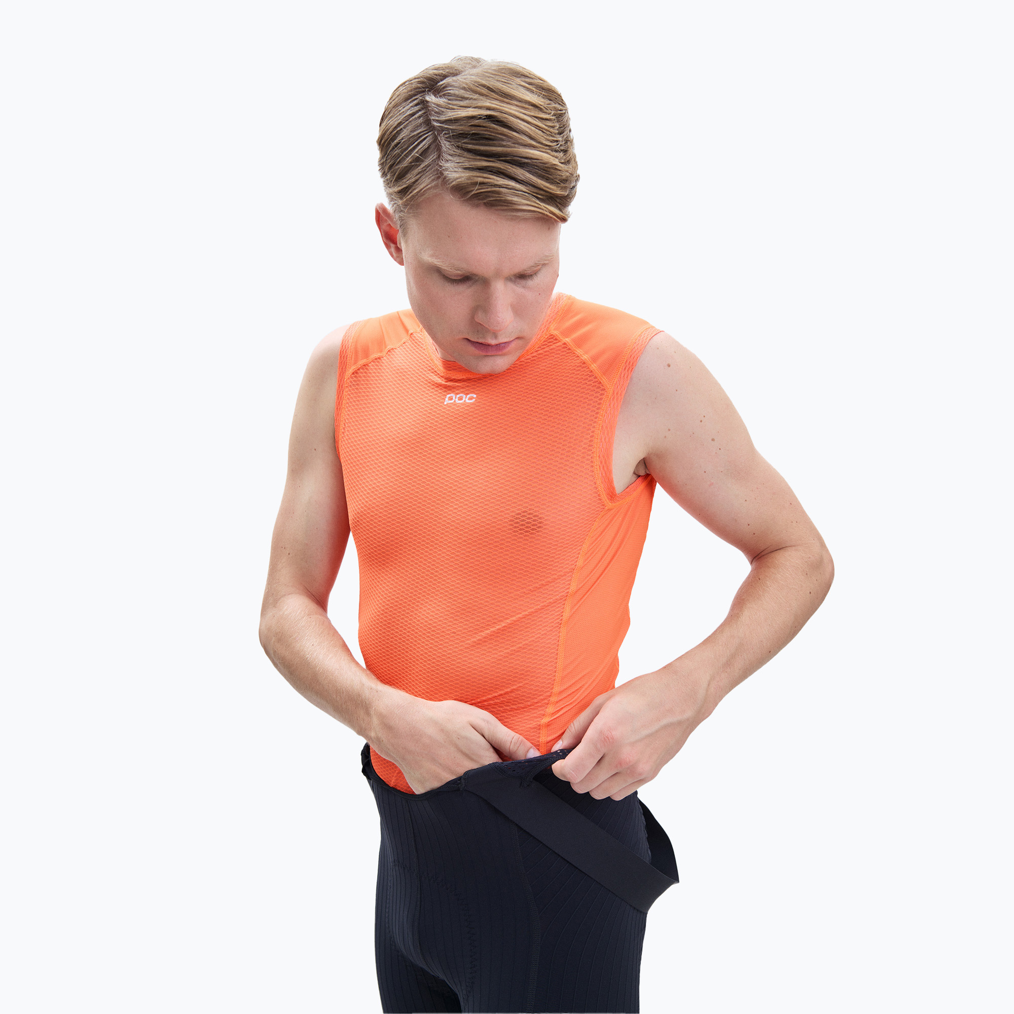 Maglia ciclismo uomo POC Essential Layer zink oragne (M) (Essential Layer 58221)