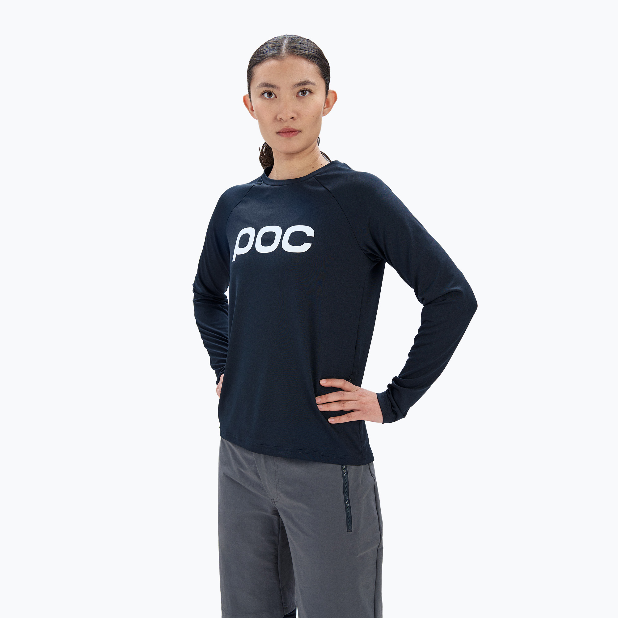 Maglia ciclismo donna manica lunga POC Reform Enduro nero uranio (S) (Reform Enduro Jersey W 52903)