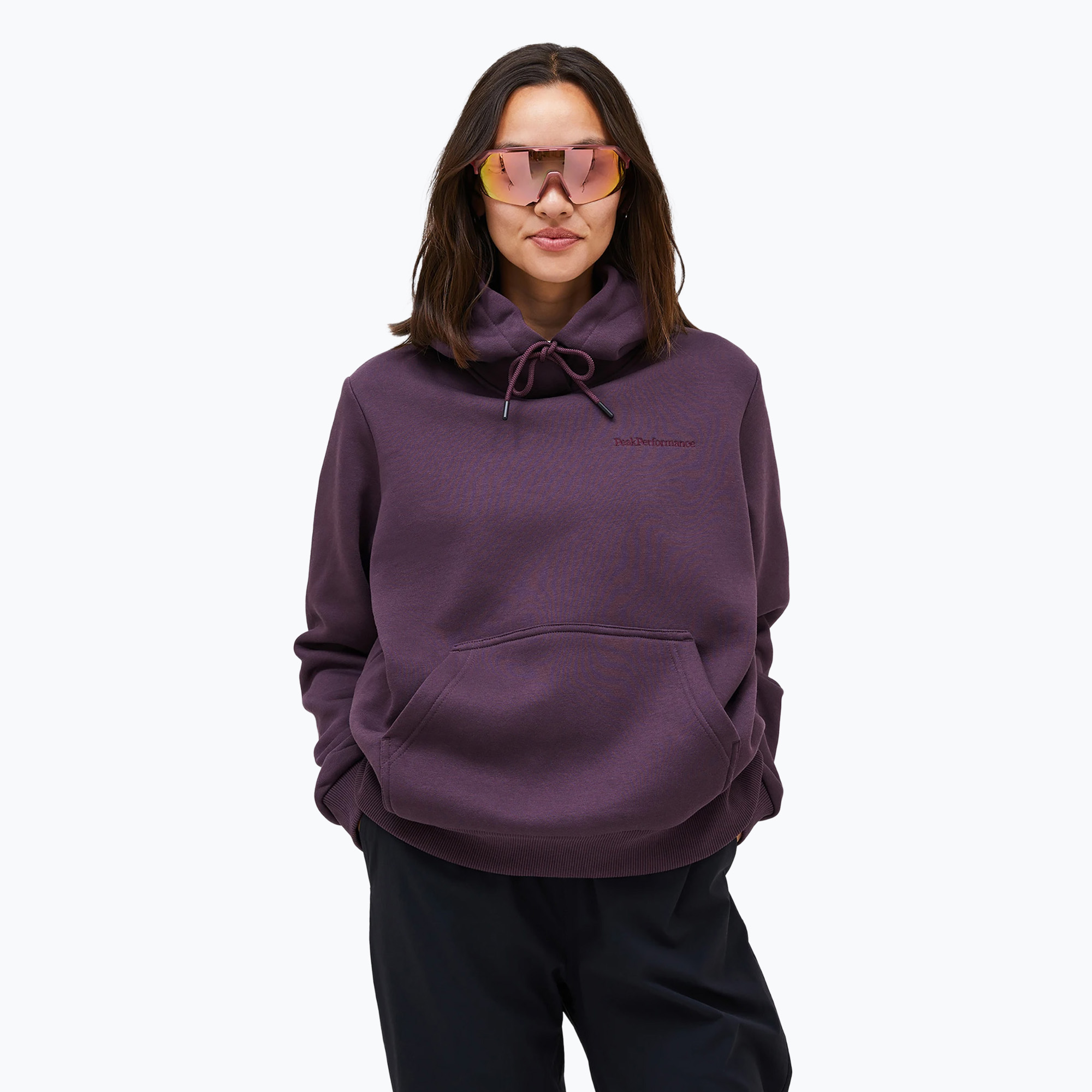 Felpa da donna Peak Performance Original Small Logo Hood mystic purple (XL) (Original Small Logo Hood G79574140)