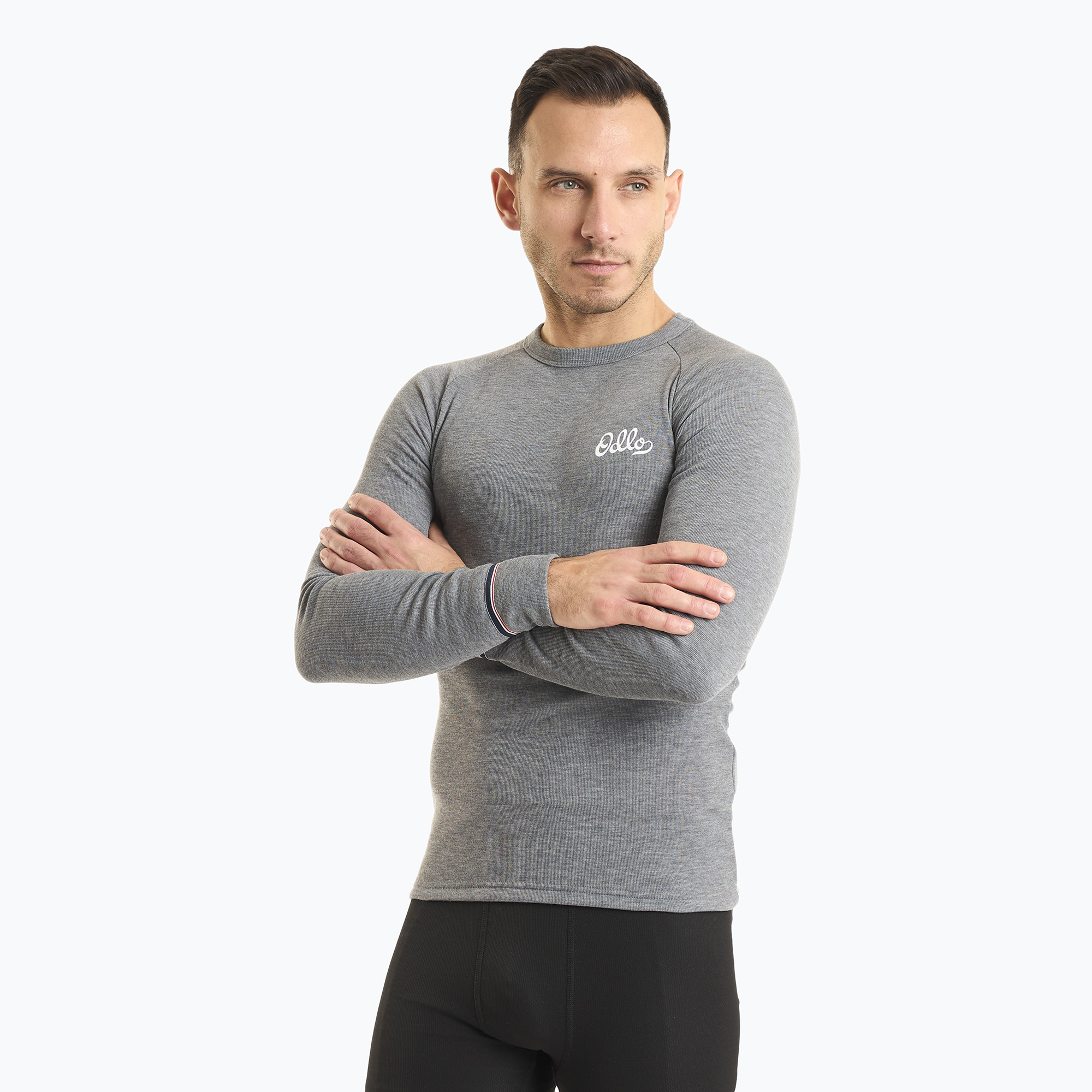 ODLO Active Warm Originals Bl Top Crew Neck Longsleeve Uomo grigio acciaio melange (XL) (Active Warm Originals Bl Top Crew Neck 159292/10183)