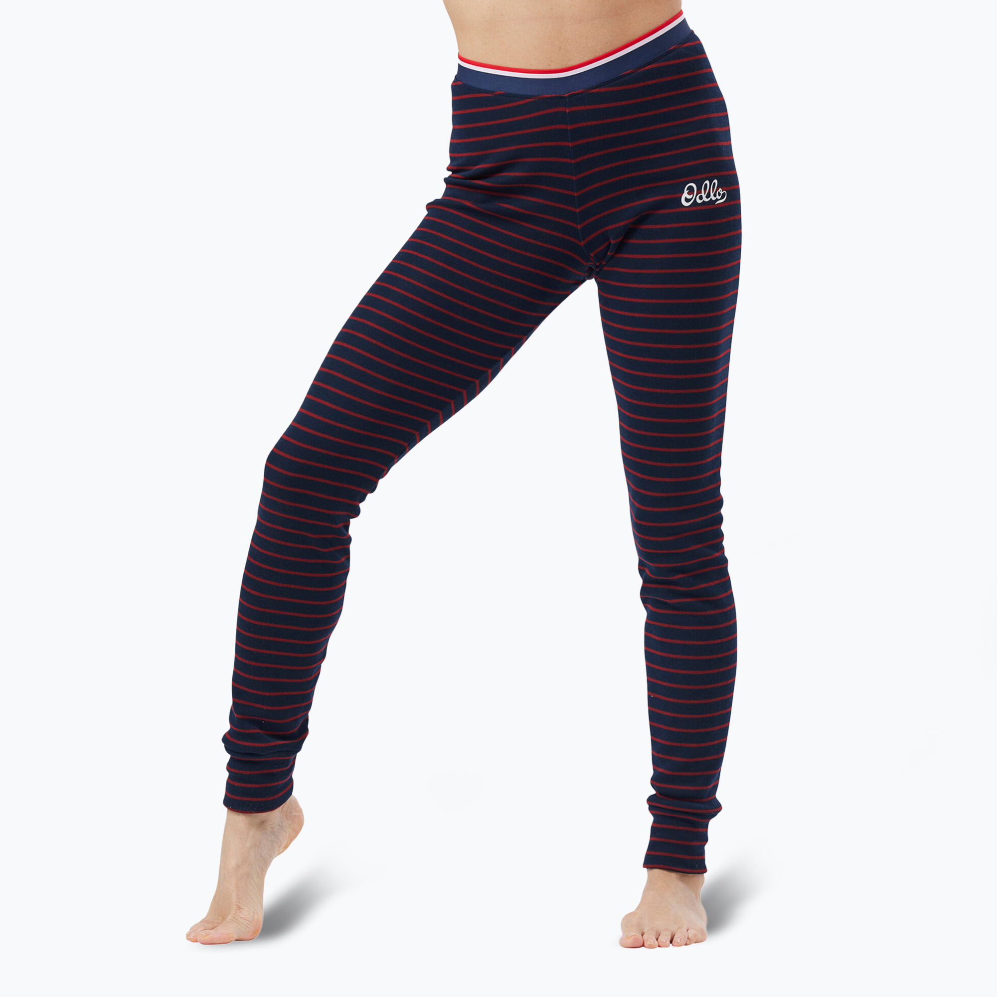 Pantaloni termici active donna ODLO Active Warm Originals Stripes Bl Bottom Long dark sapphire (XS) (Active Warm Originals Stripes Bl Bottom Long