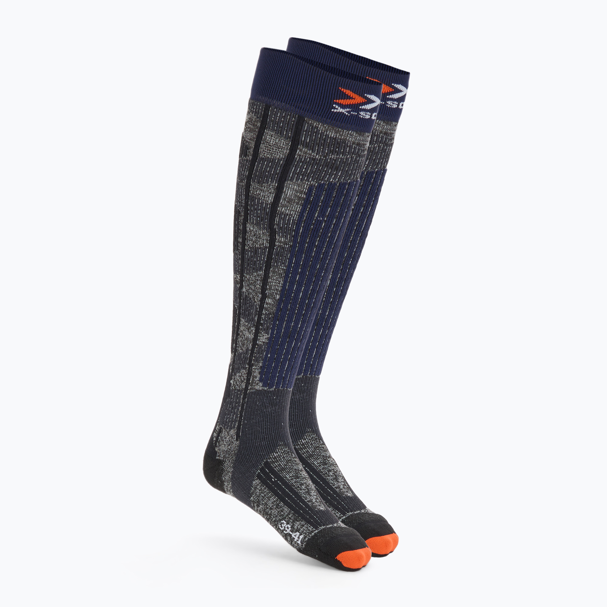 X-Socks Ski Rider 4.0 calze da sci grigio pietra/blu melange (45-47 EU) (Ski Rider 4.0 XSSSKRW19U)