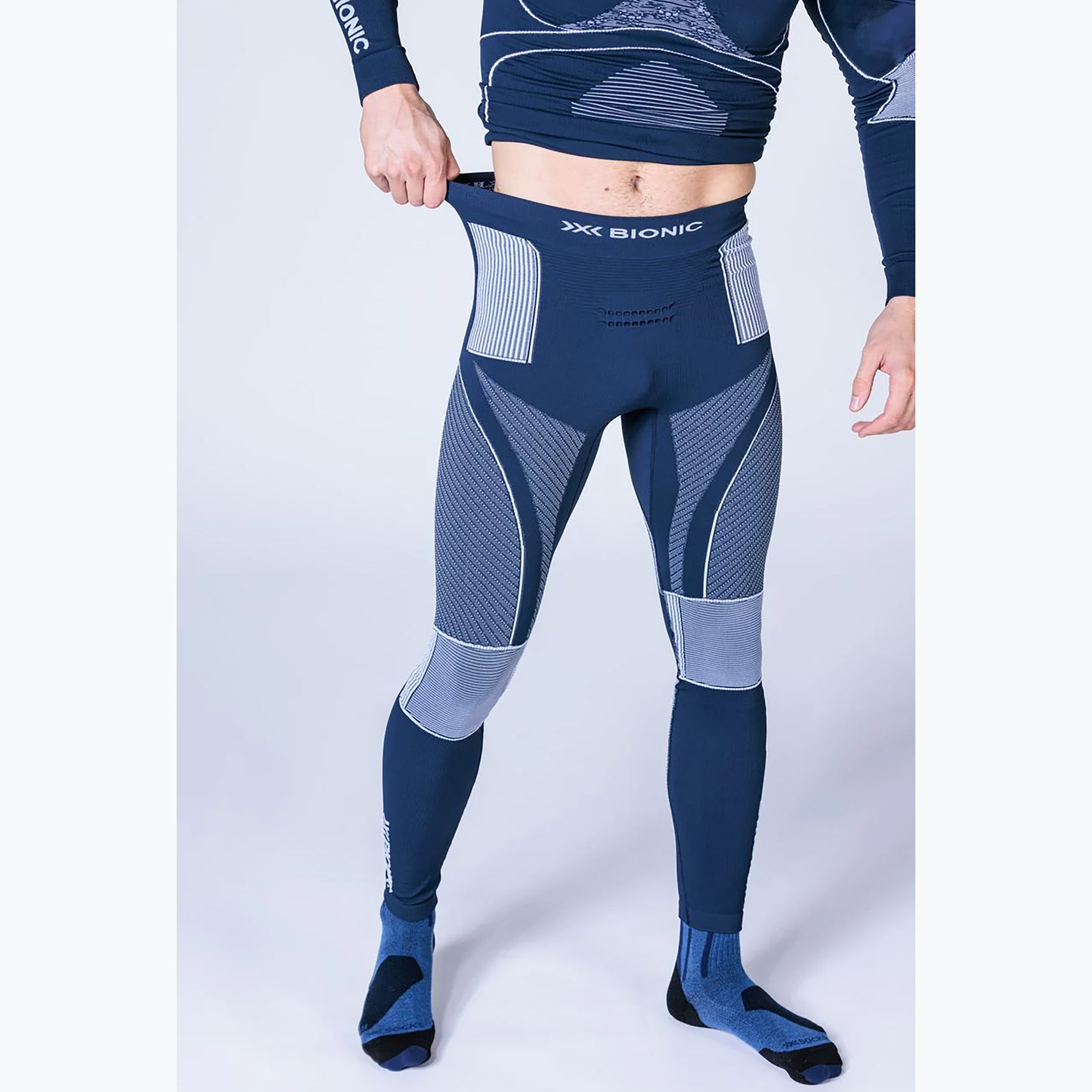 Pantaloni termoattivi da uomo X-Bionic Energy Accumulator 4.0 marina/bianco ottico (M) (Energy Accumulator 4.0 EAWP05W19M)