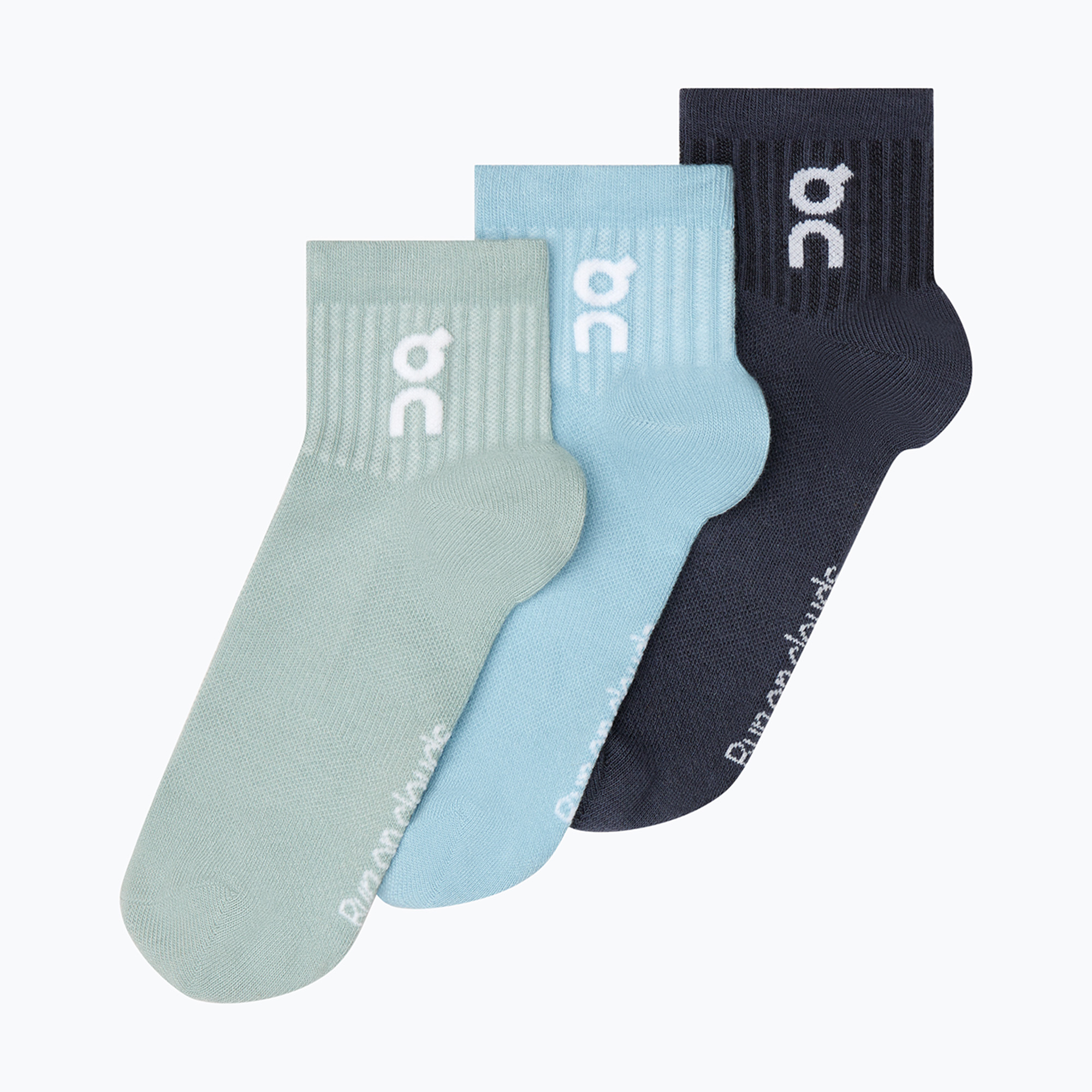 On Running Logo Sock Mid 3 paia lavaggio/navy (47 - 49 EU) (Logo Sock Mid 2UF10520331)