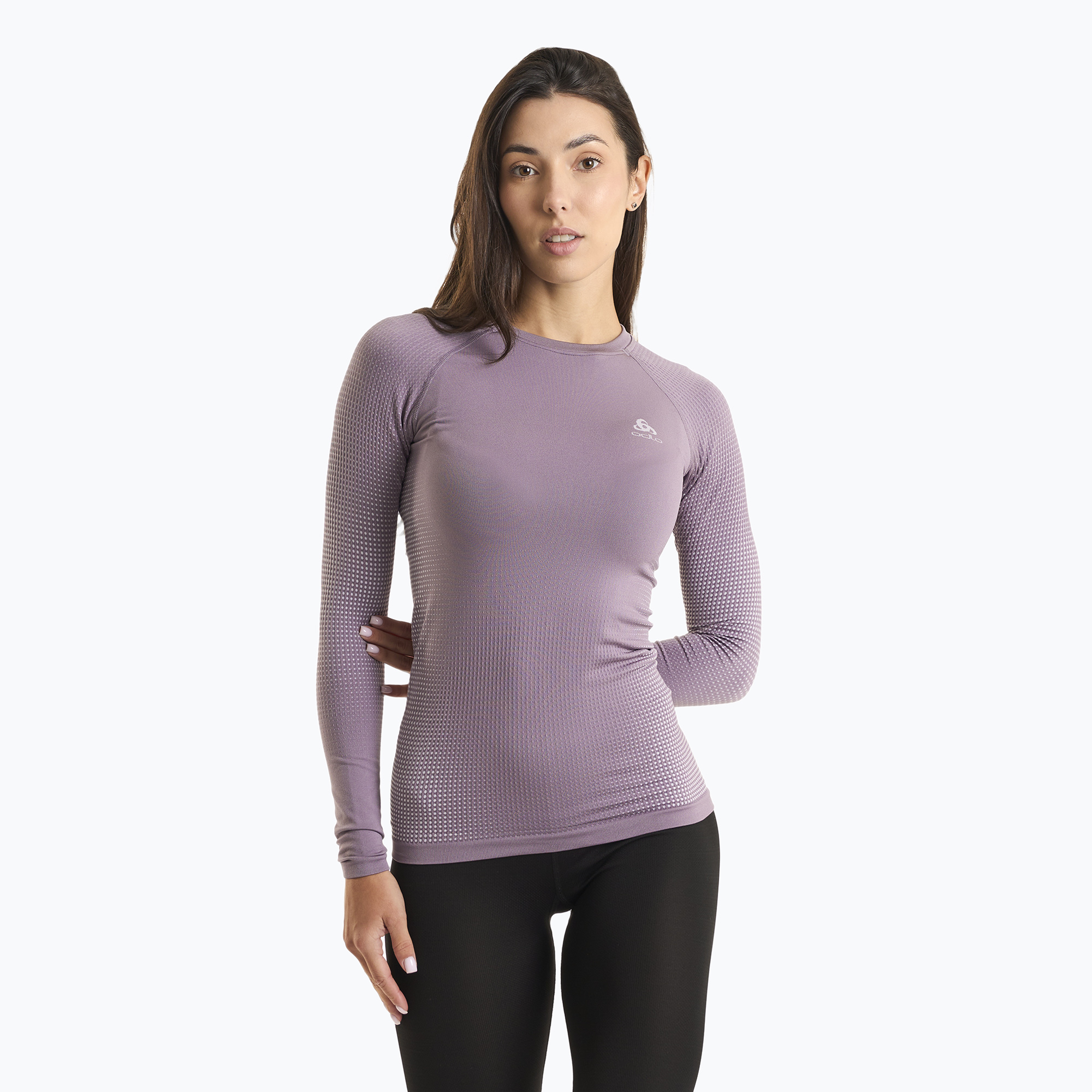 Donna Thermoactive Longsleeve ODLO Performance Warm Bl Top Girocollo gray ridge (M) (Performance Warm Bl Top Crew Neck 196191/21092)