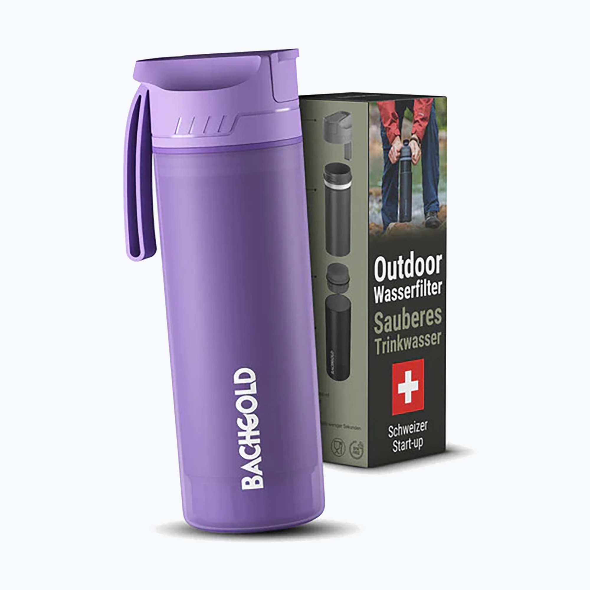 Bachgold Selfpress Waterfilter bottiglia da viaggio 500 ml lilla