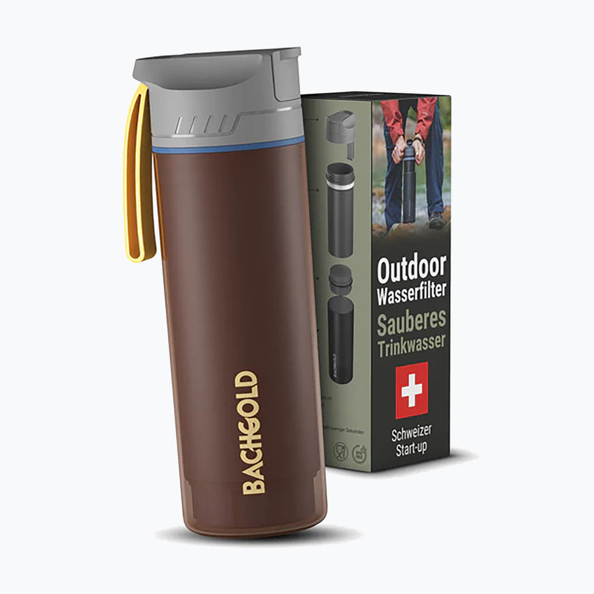 Bachgold Selfpress Waterfilter bottiglia da viaggio 500ml rosso (650 ml) (Selfpress Waterfilter BACHBID650)