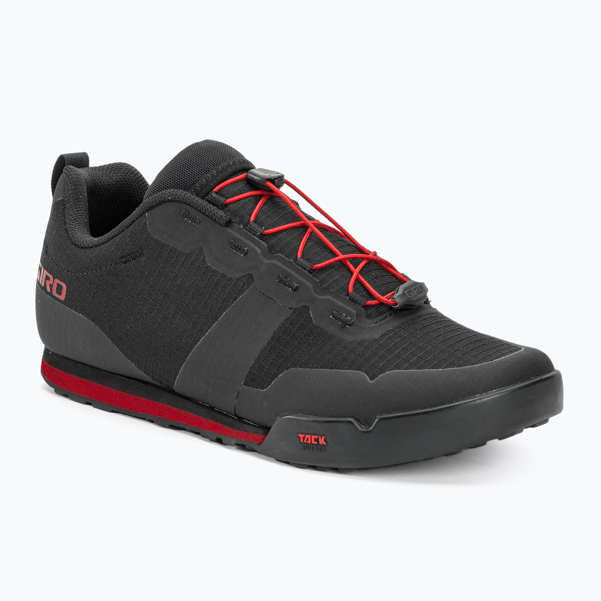 Scarpe da ciclismo Giro Tracker Fastlace nero/rosso brillante da uomo con piattaforma (46 EU) (Tracker Fastlace GR-7139813)