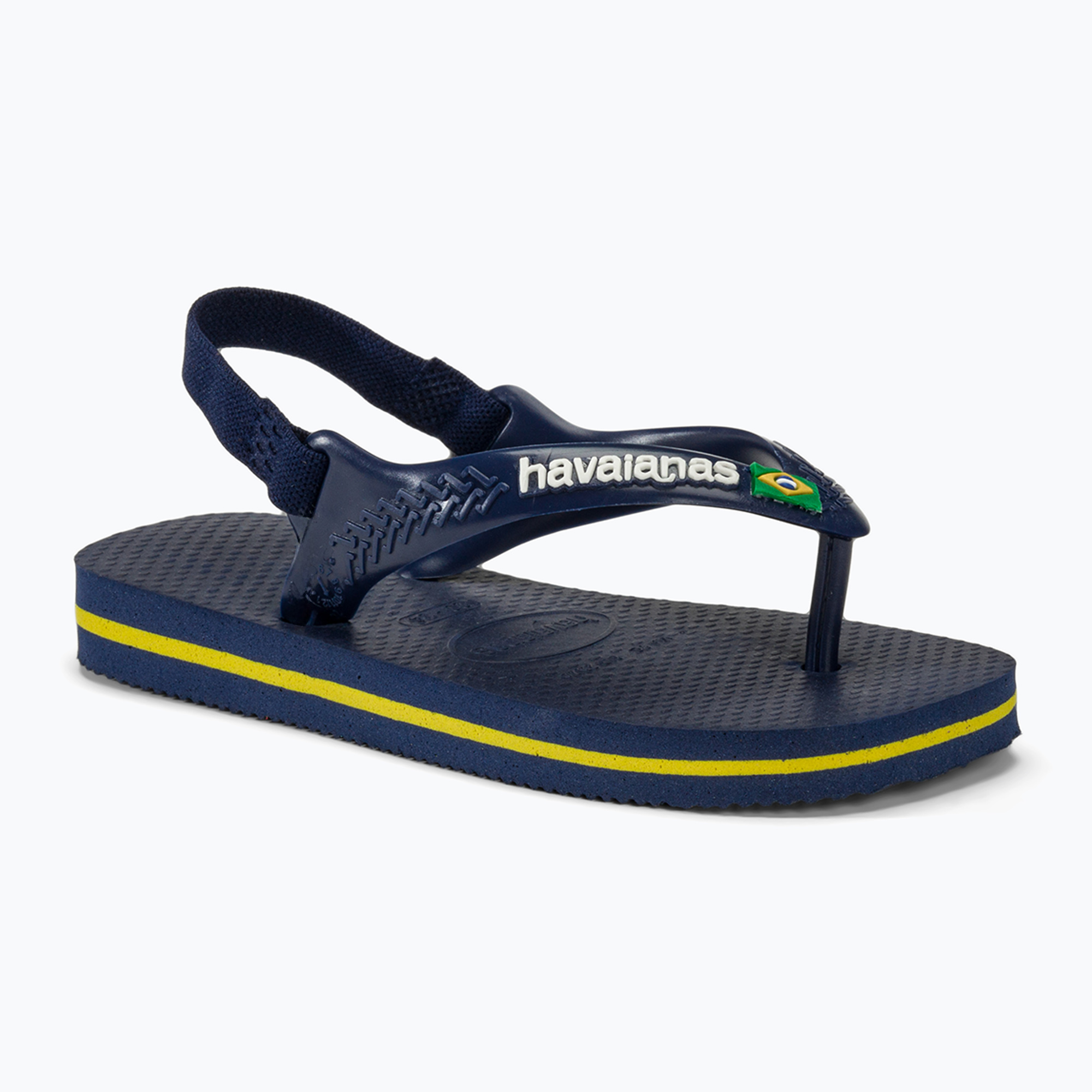 Sandali Havaianas Baby Brasil Logo II blu navy / giallo agrumi per bambini (24 EU) (Baby Brasil Logo II H4140577)