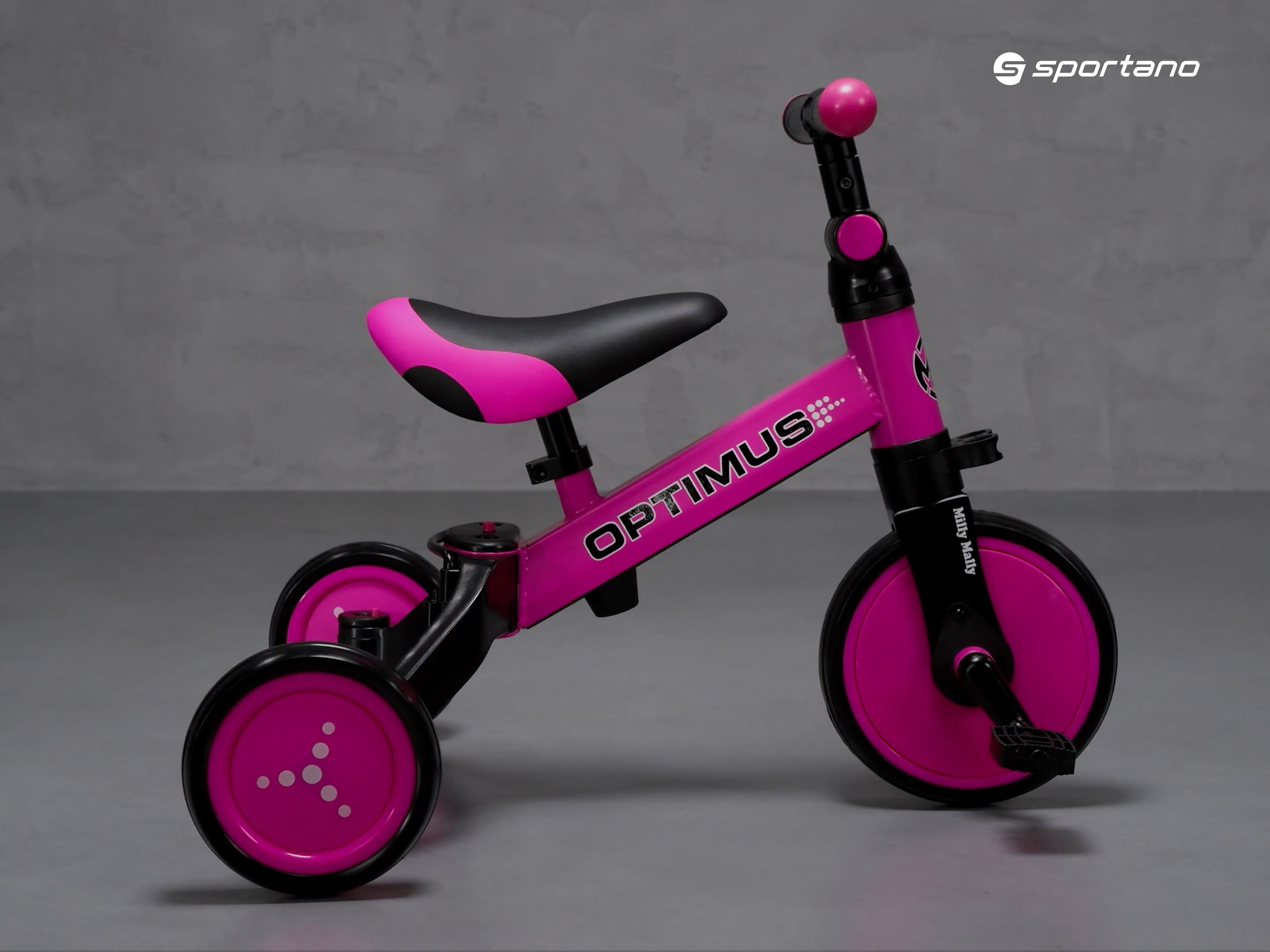 Milly Mally 3in1 triciclo da fondo Optimus rosa