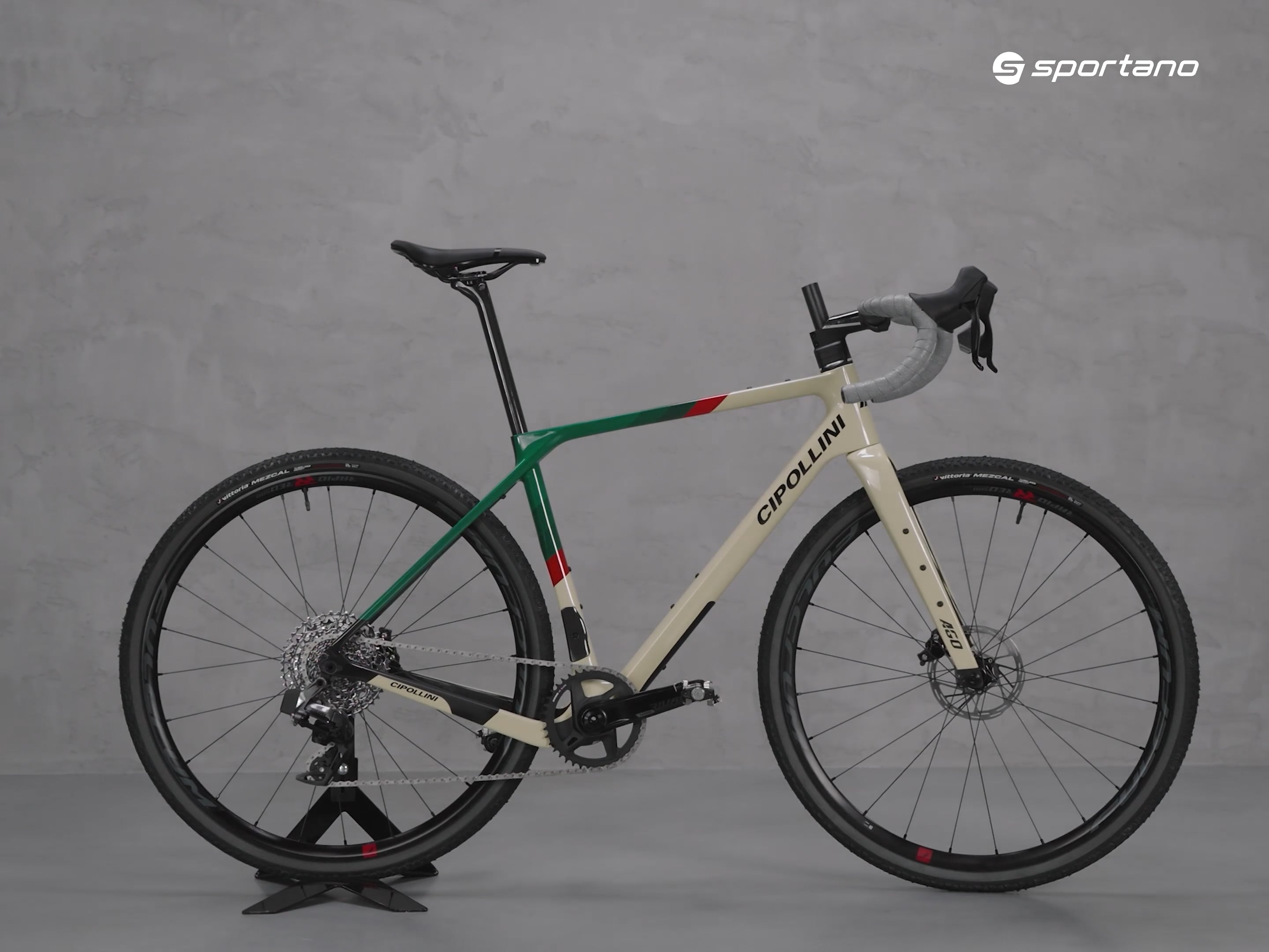 Cipollini Ago DB 23 Rival XPLR-Rapid RED-AWING sabbia/verde/rosso lucido gravel bike