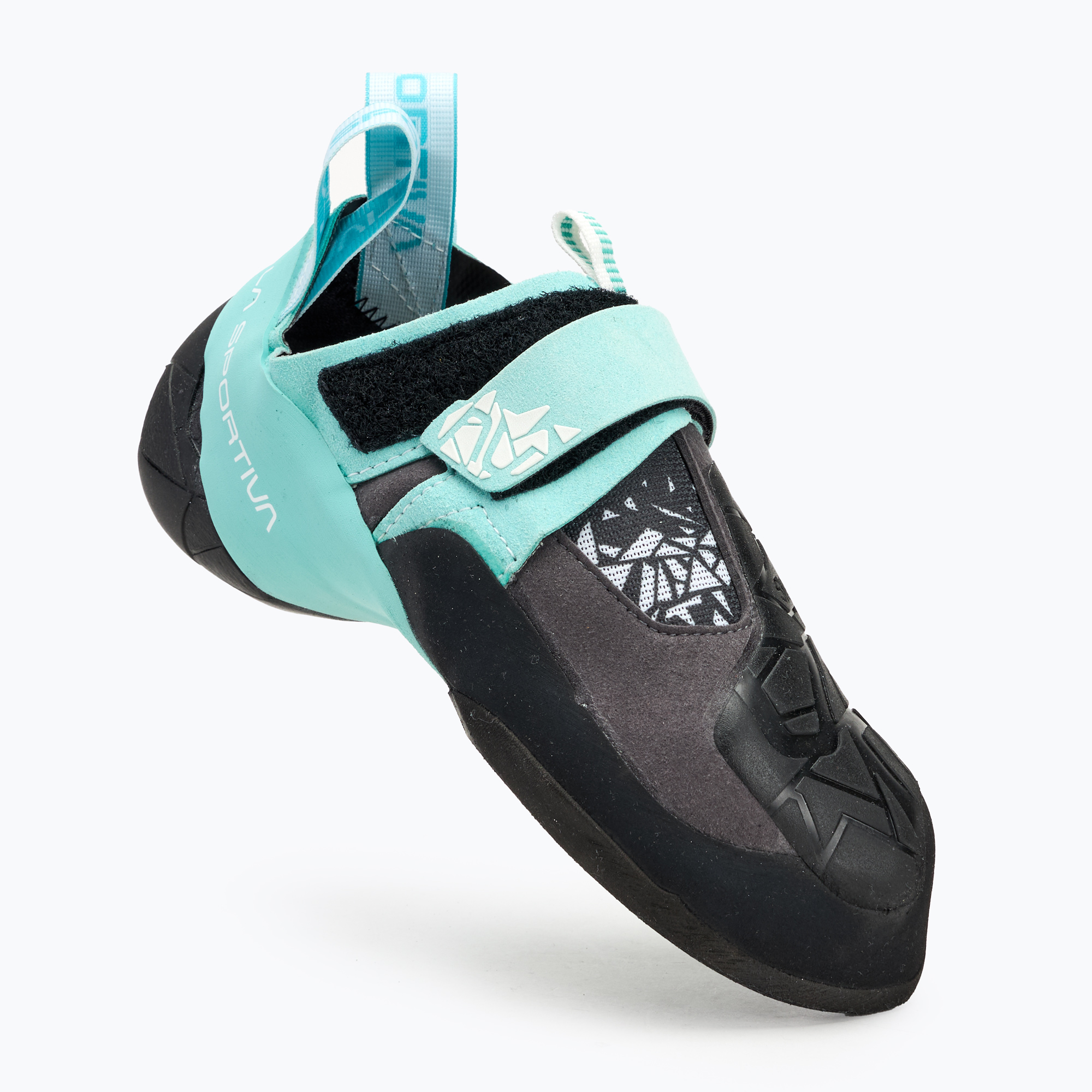 Scarpa da arrampicata La Sportiva Skwama Vegan carbonio/turchese per donne