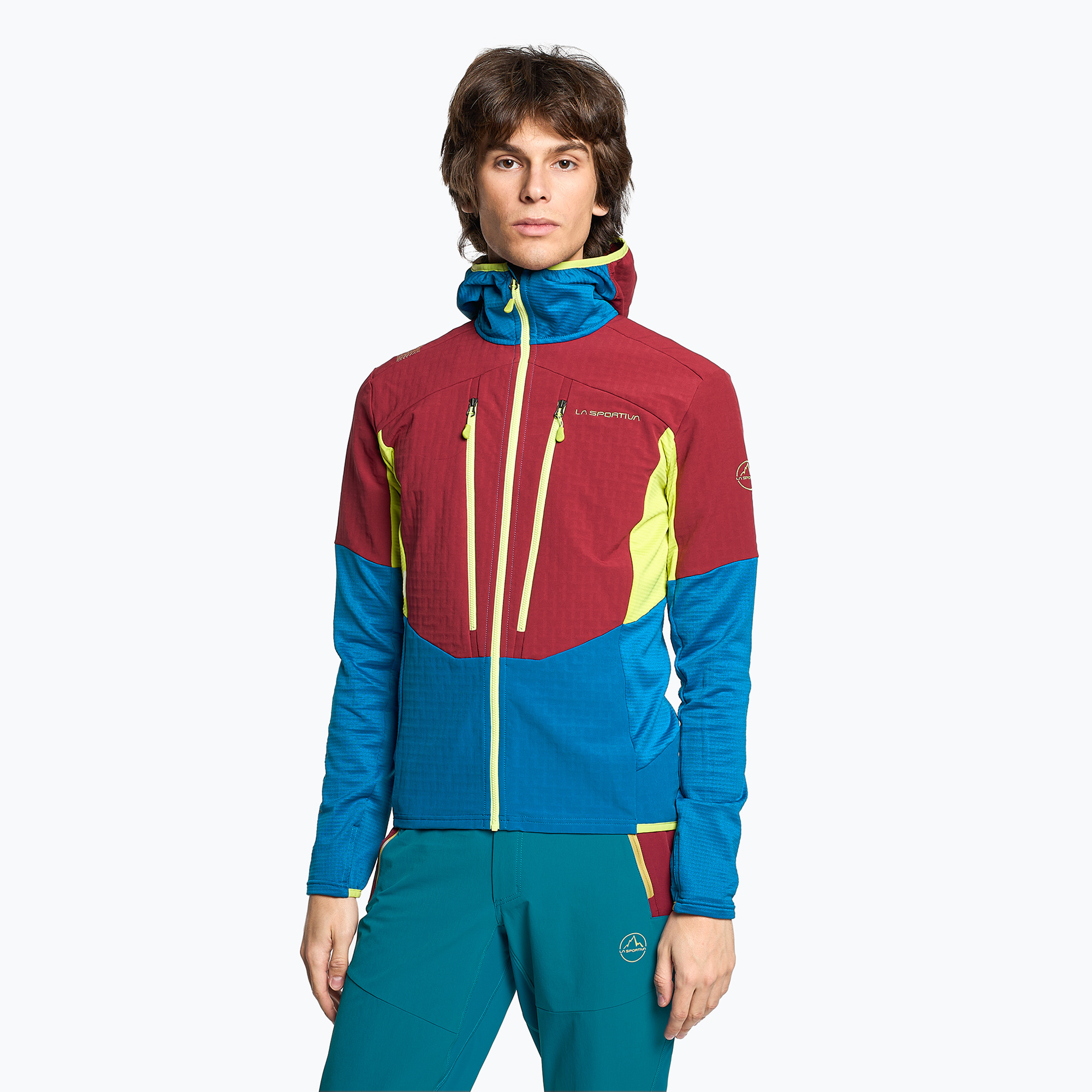 Giacca softshell da uomo La Sportiva Session Tech Hoody blu elettrico/sangria (S) (Session Tech Hoody ZASF035634320)