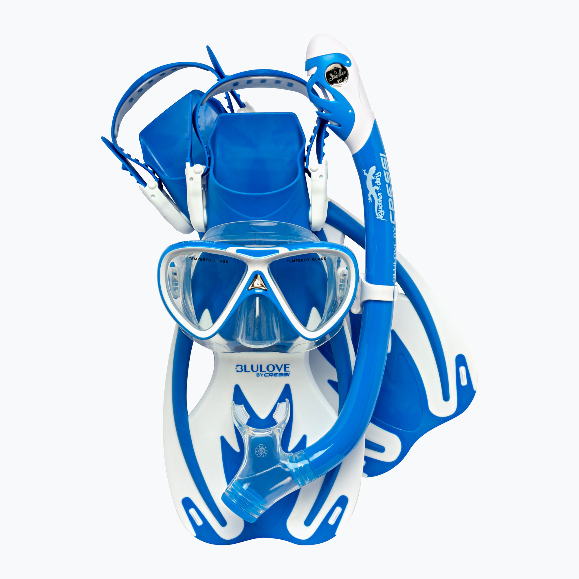 Set da sub Cressi Rocks Jr Set blu/bianco per bambini (L-XL) (Rocks Jr Set SE262031)