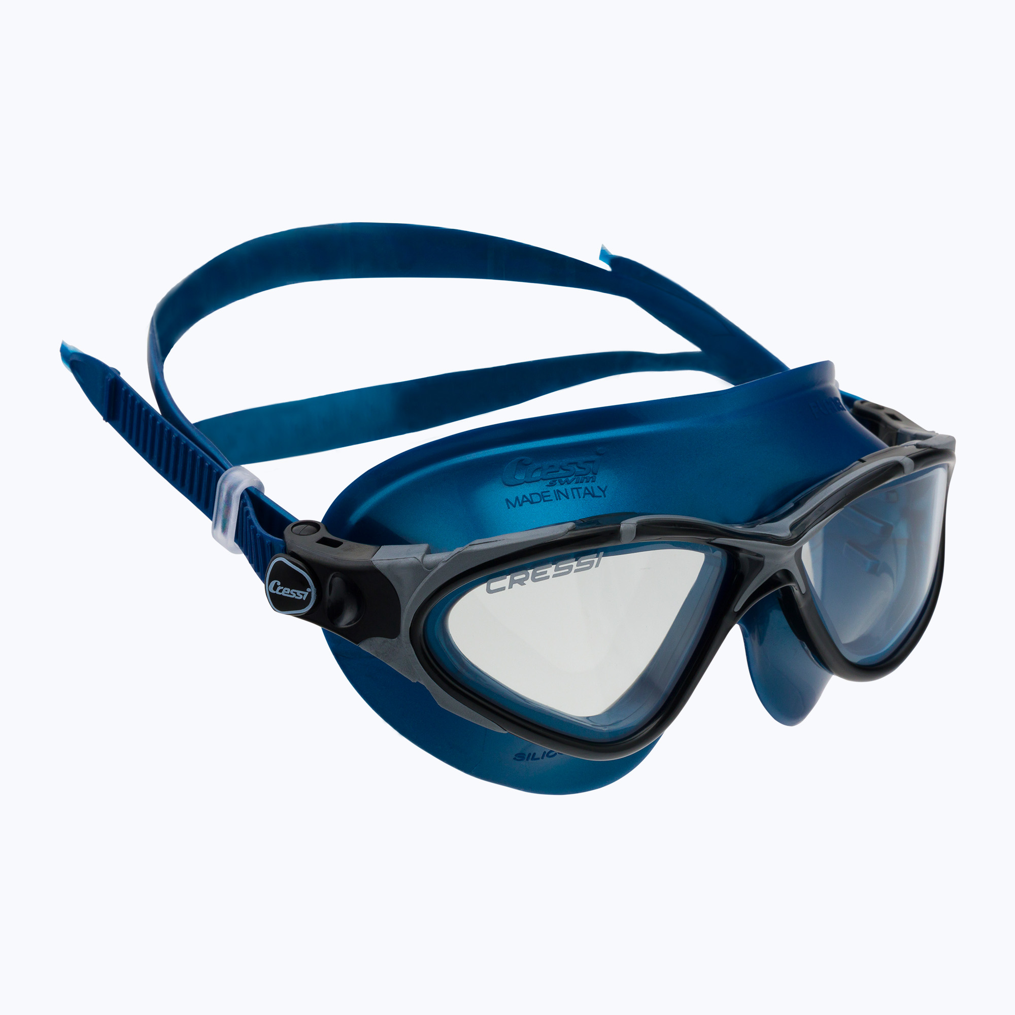Maschera da bagno Cressi Planet in metallo blu