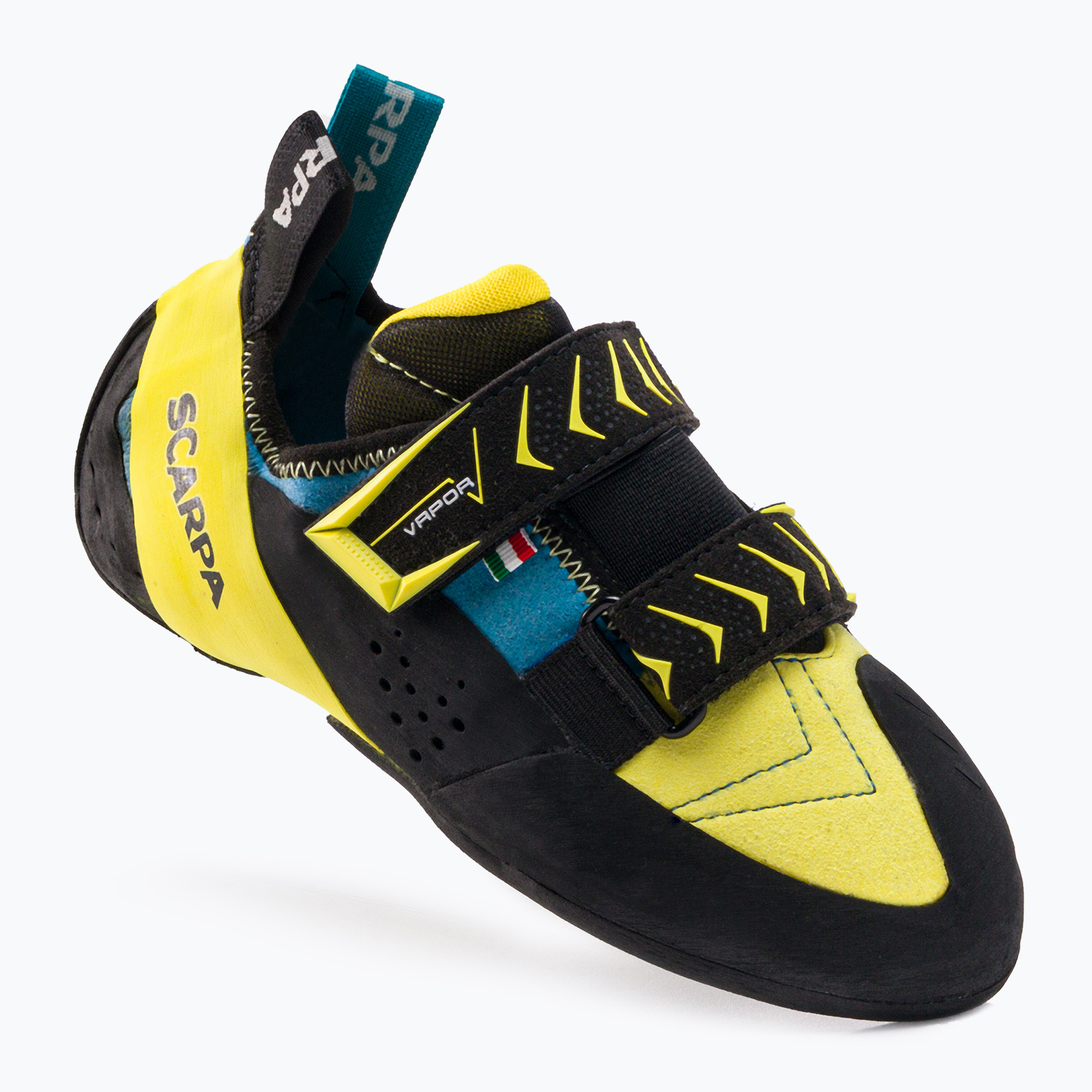 Scarpe da arrampicata da uomo SCARPA Vapor V ocean/yellow (40.5 EU) (Vapor V 70040-001/1)