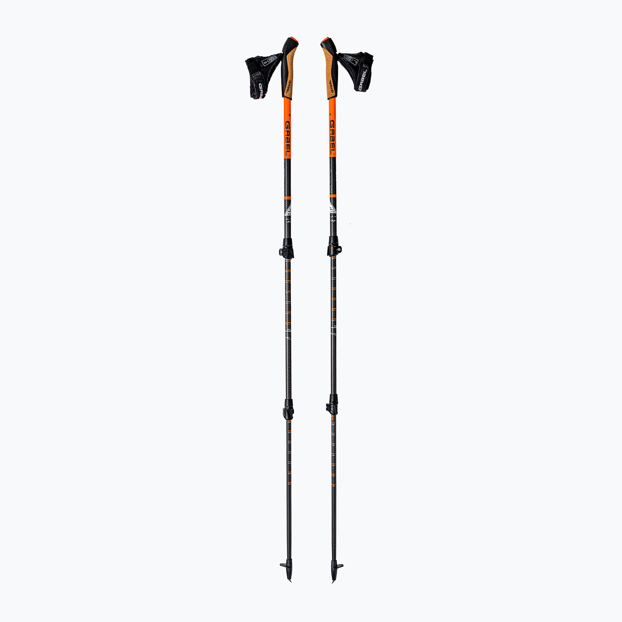 Bastoncini da nordic walking GABEL Carbon XT 3S 100 F.L. nero-arancio 7009351420000 (63-135 cm) (Carbon XT 3S 100 F.L. 7009351420000)