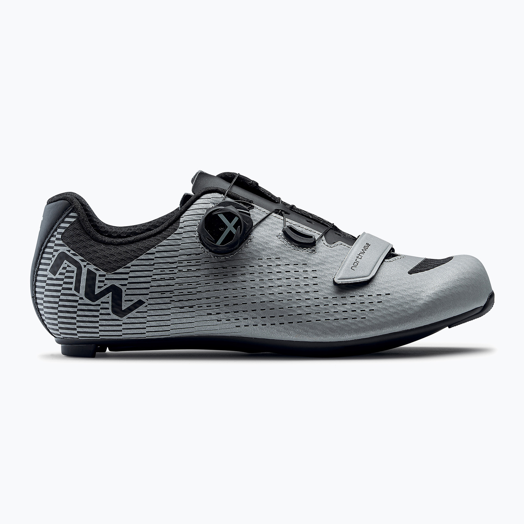 Scarpa da strada Northwave Storm Carbon 2 argento/riflettente da uomo (45 EU) (Storm Carbon 2 80221013)