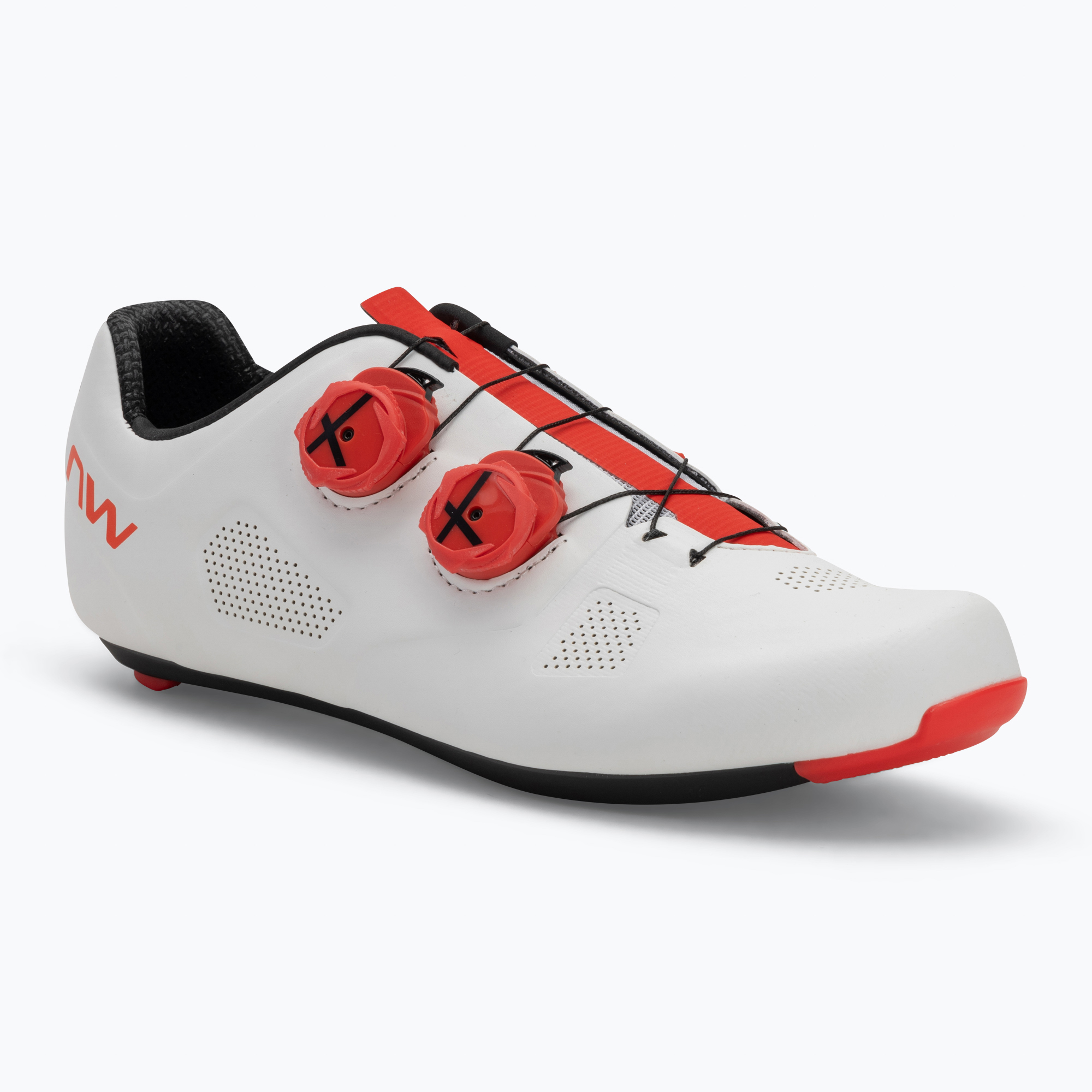 Scarpe da strada Northwave Revolution uomo bianco/rosso fluo (44.5 EU) (Revolution 80251040)