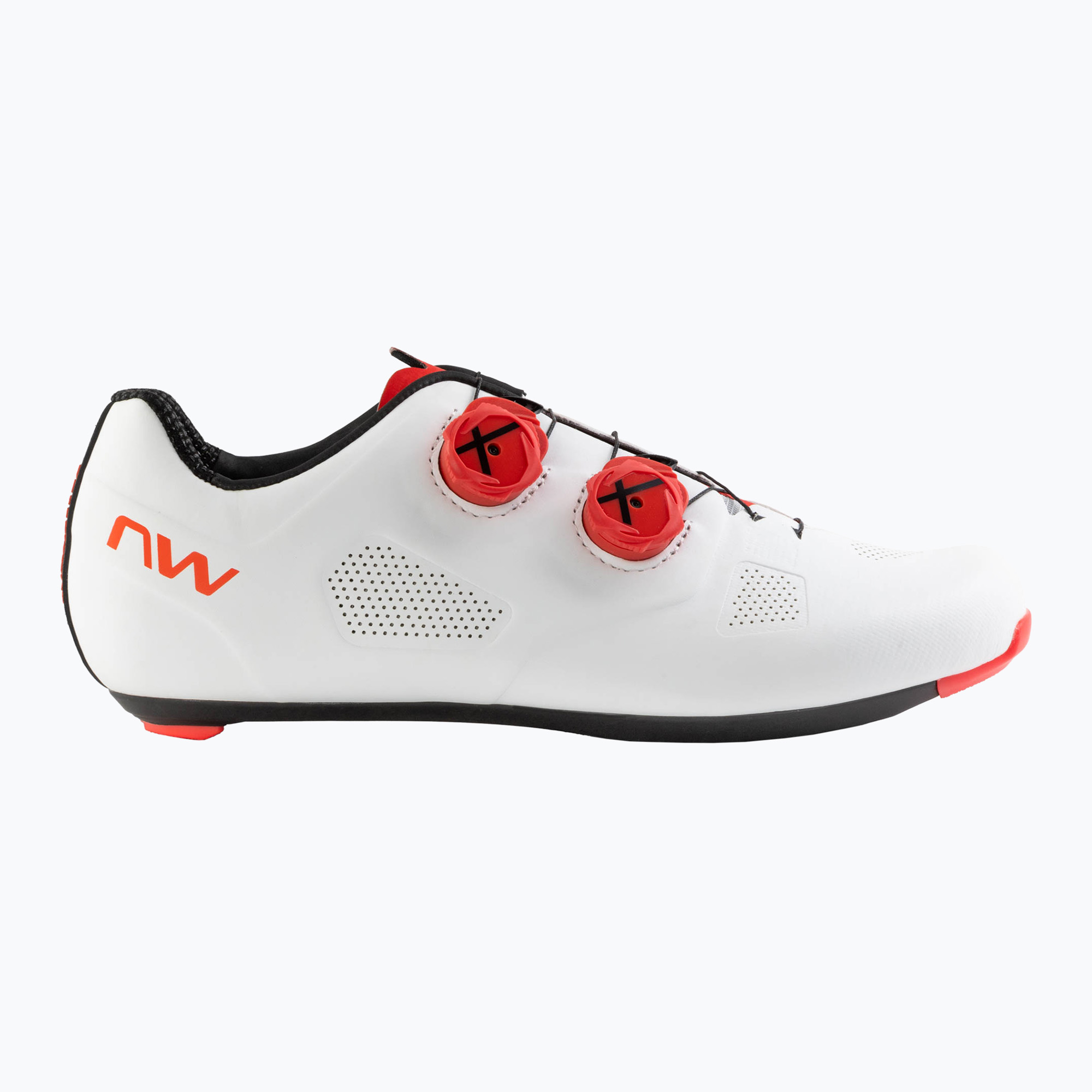 Scarpe da strada Northwave Revolution uomo bianco/rosso fluo (44.5 EU) (Revolution 80251040)