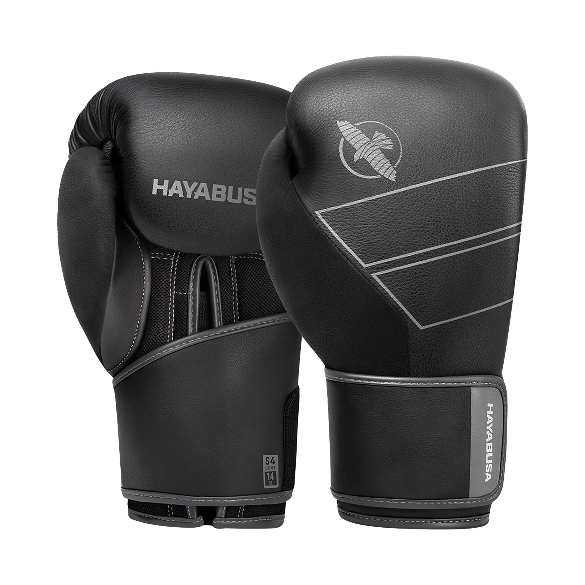 Guanti da boxe in pelle Hayabusa S4 nero (10 oz) (S4 Leather S4LBG)