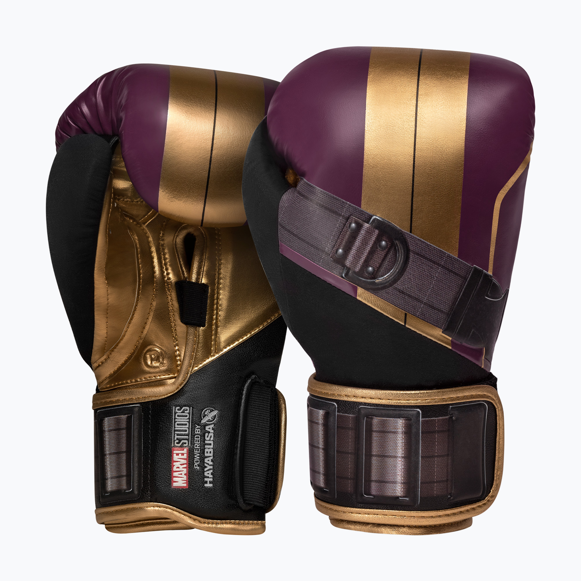 Guantoni da boxe Hayabusa Marvel's Batroc viola/oro (16oz) (Marvel's Batroc MBG-BT)