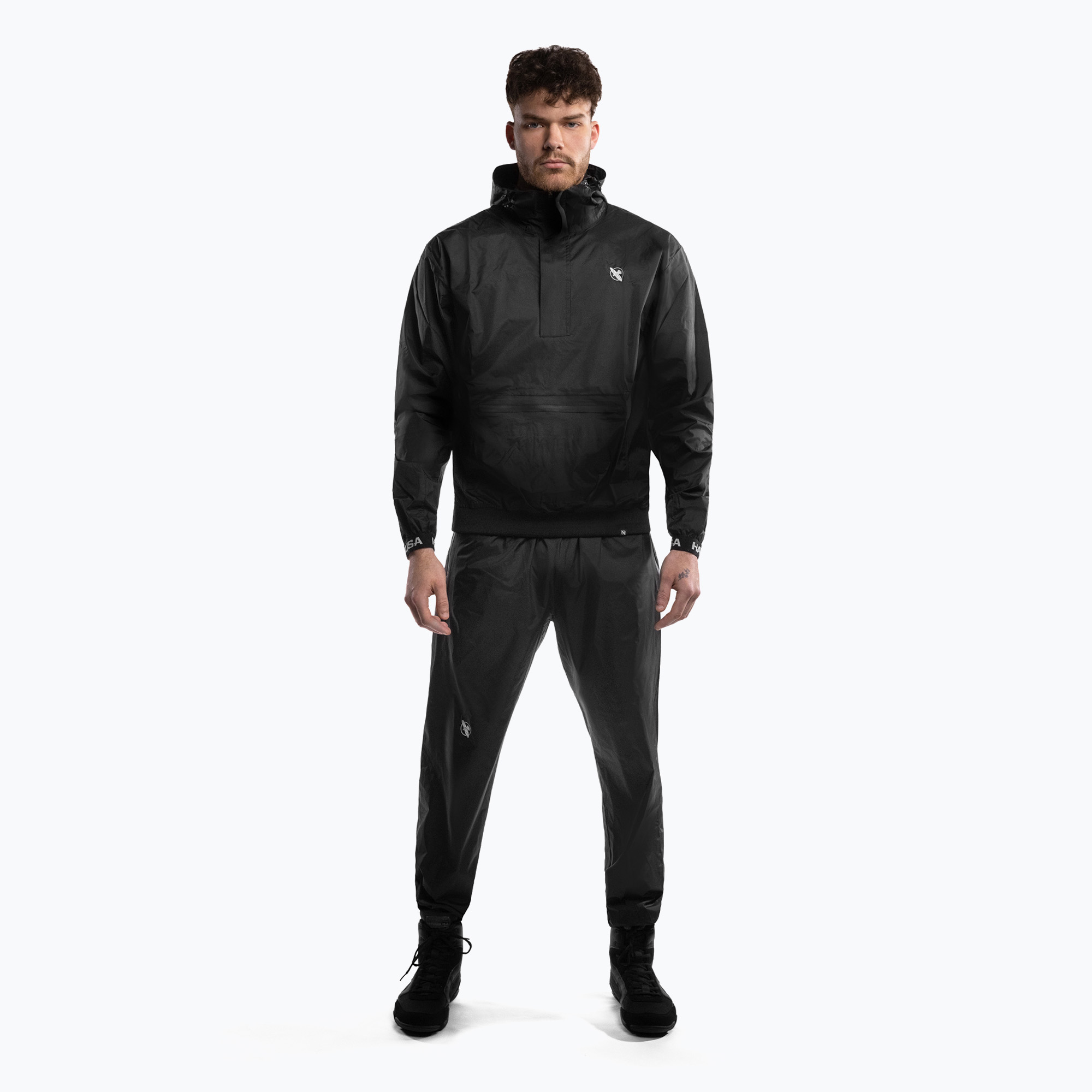 Tuta sauna Hayabusa Pro con cappuccio nero (S) (Pro Hooded Sauna HSAUNS)