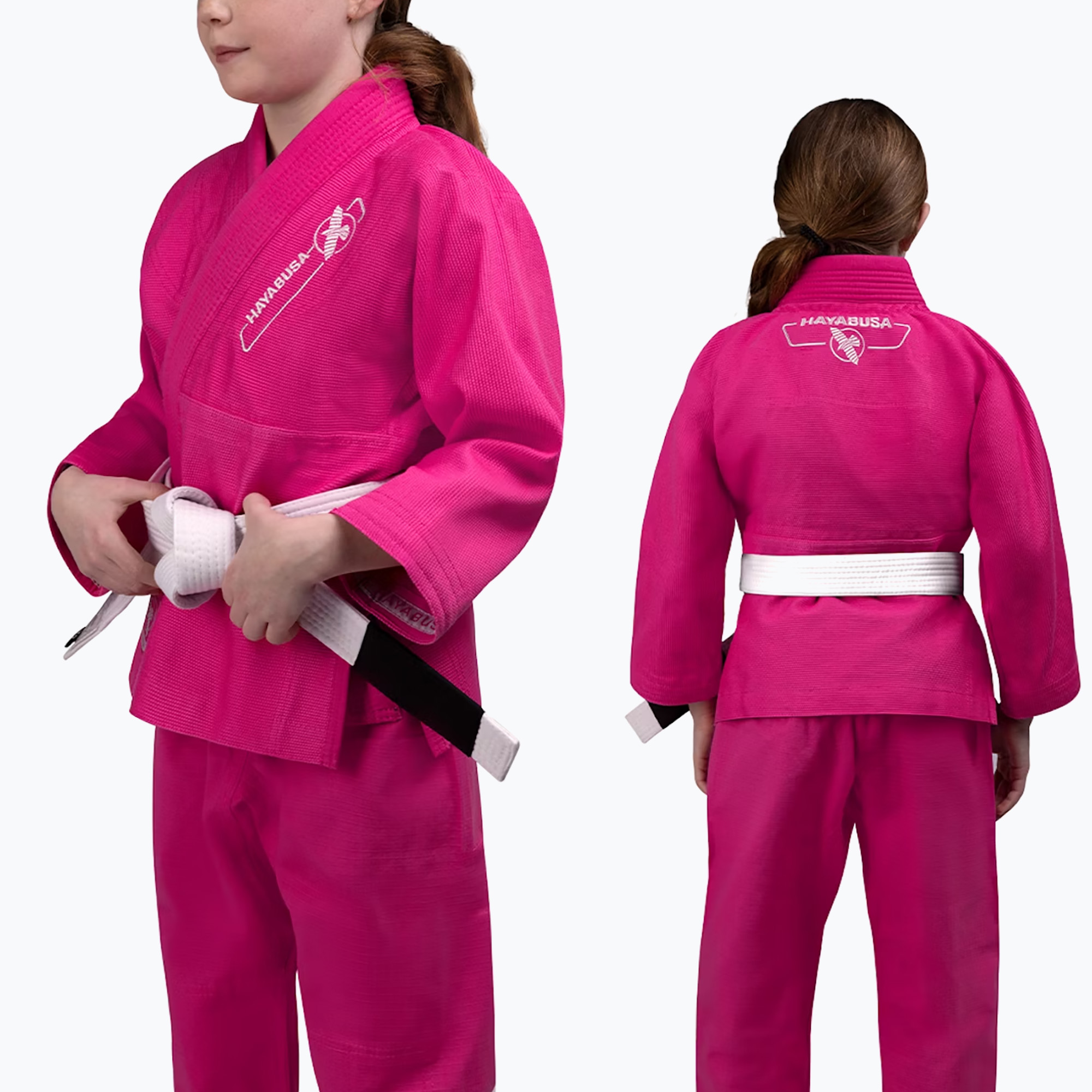 GI per il jiu-jitsu brasiliano per bambini Hayabusa Essential rosa (Y3) (Essential YEPWJJG-PK)