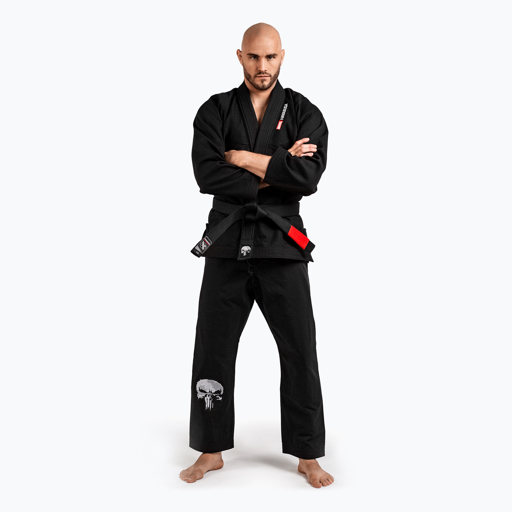 GI per il jiu-jitsu brasiliano Hayabusa Marvel The Punisher nero (A3) (Marvel The Punisher Jiu MJJG)