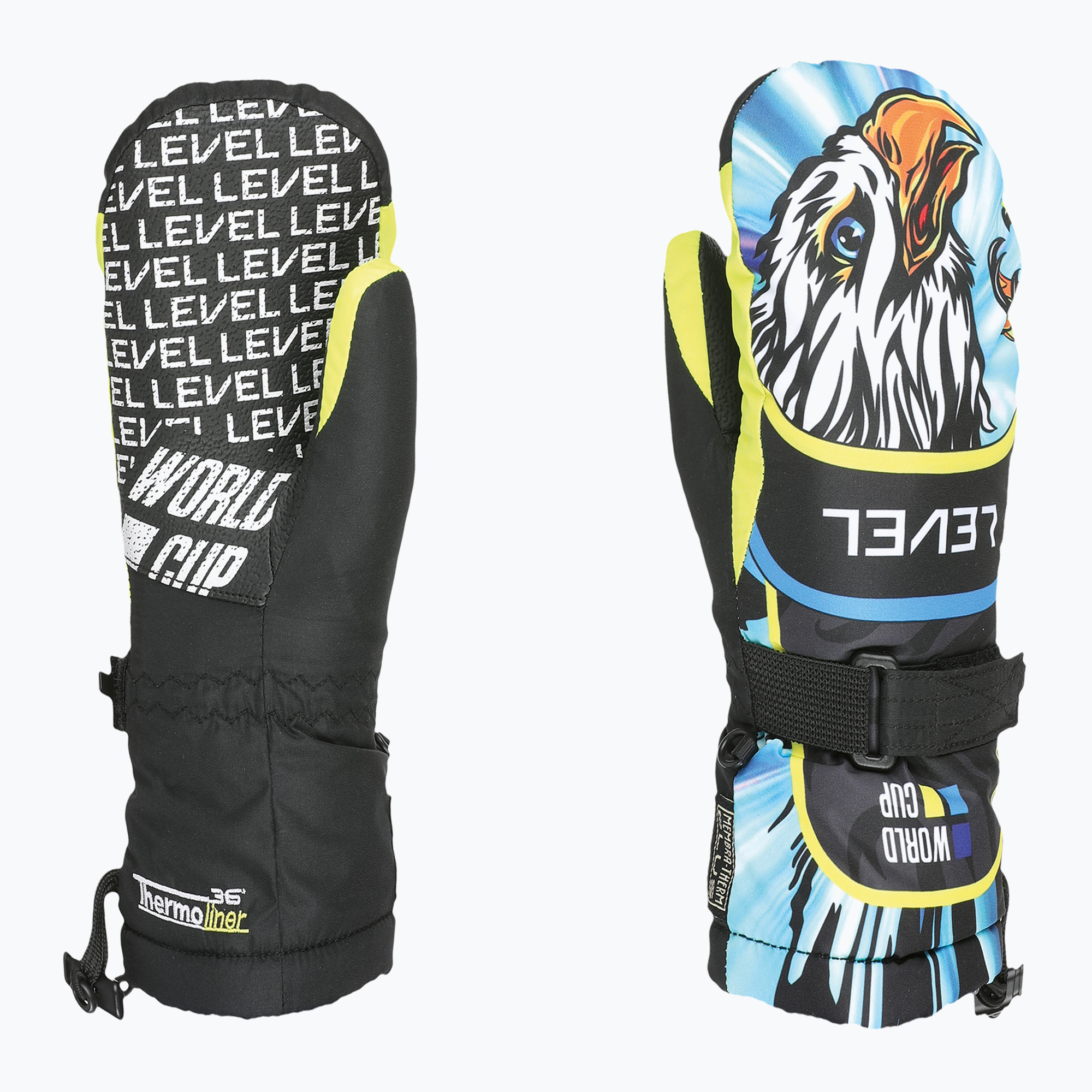 Guanto da sci Level Junior Mitt giallo/blu per bambini (V) (Junior Mitt 4153JM.70)