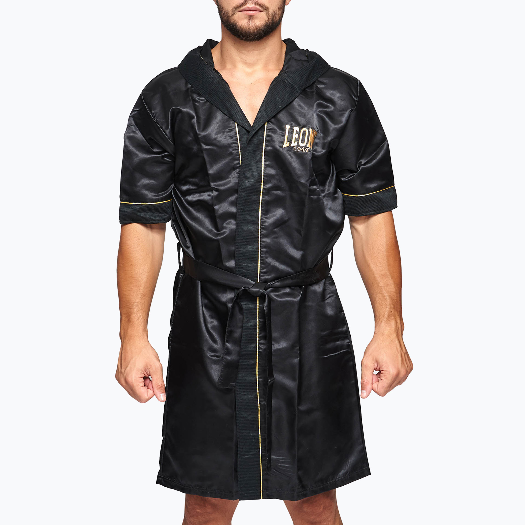 LEONE 1947 vestaglia da boxe premium nera (S-M) (Premium AB260)