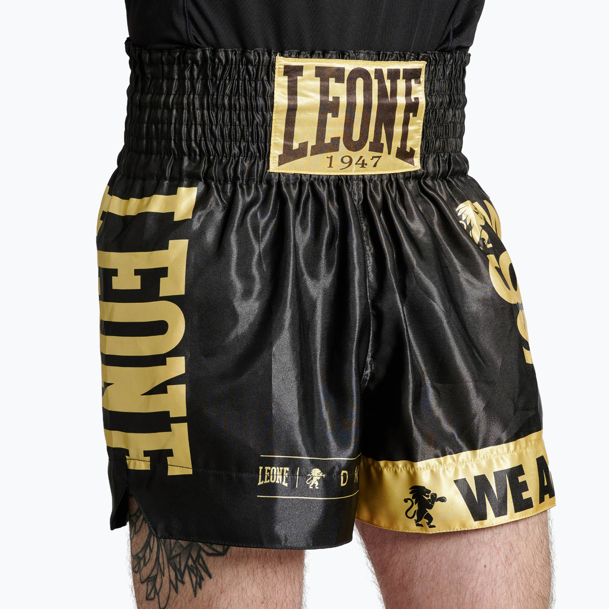 Pantaloncini da allenamento LEONE 1947 DNA Kick-Thai nero (XL) (Dna Kick-Thai AB966)