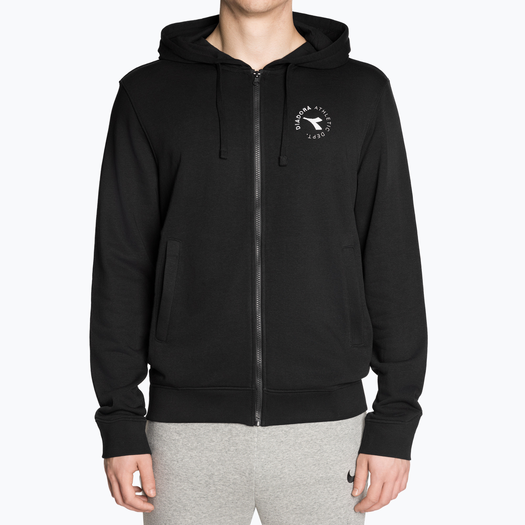 Felpa Diadora Uomo con cappuccio FZ Essential Sport nero (XXL) (Hoodie FZ Essential Sport 102.180413)