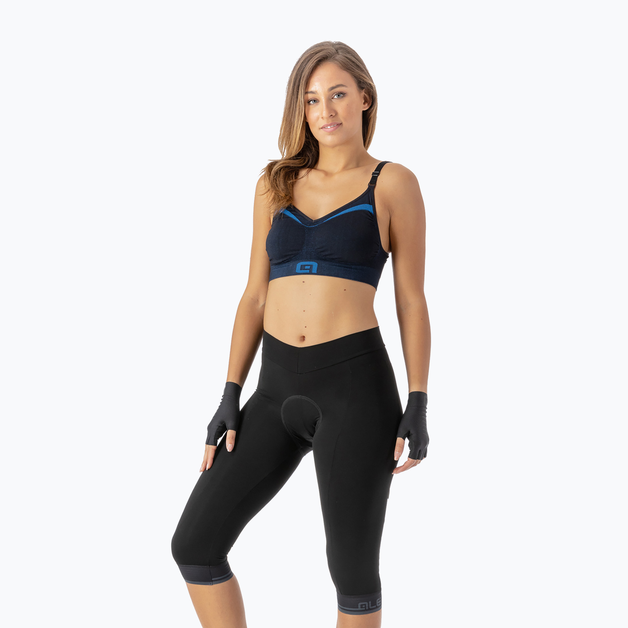 Pantaloni ciclismo donna Alé Classico 3/4 nero/grigio carbone (XL) (Classico 3/4 L10562317)