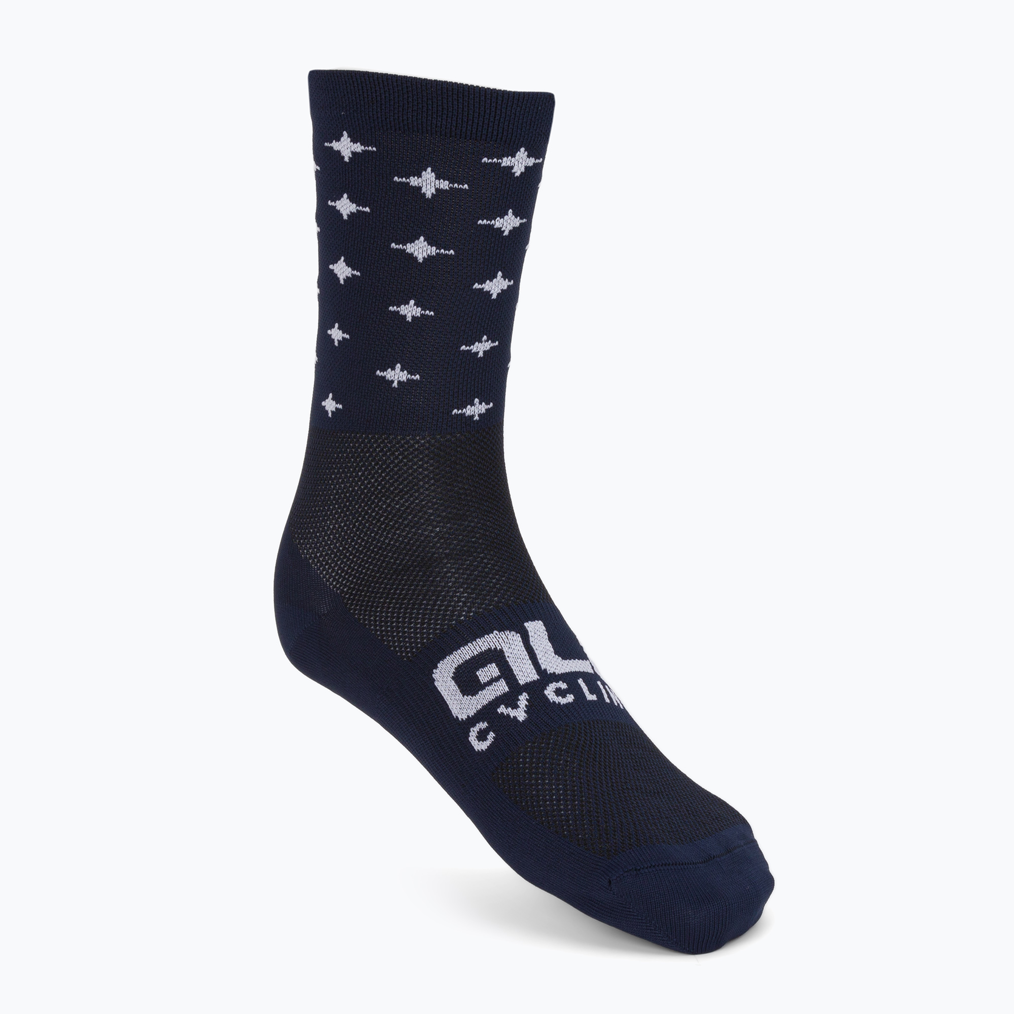 Calze da ciclismo Alé Calza Q-Skin 16 cm Stars blu/bianco (40-43 EU) (Q-Skin 16 cm Stars L21183402)