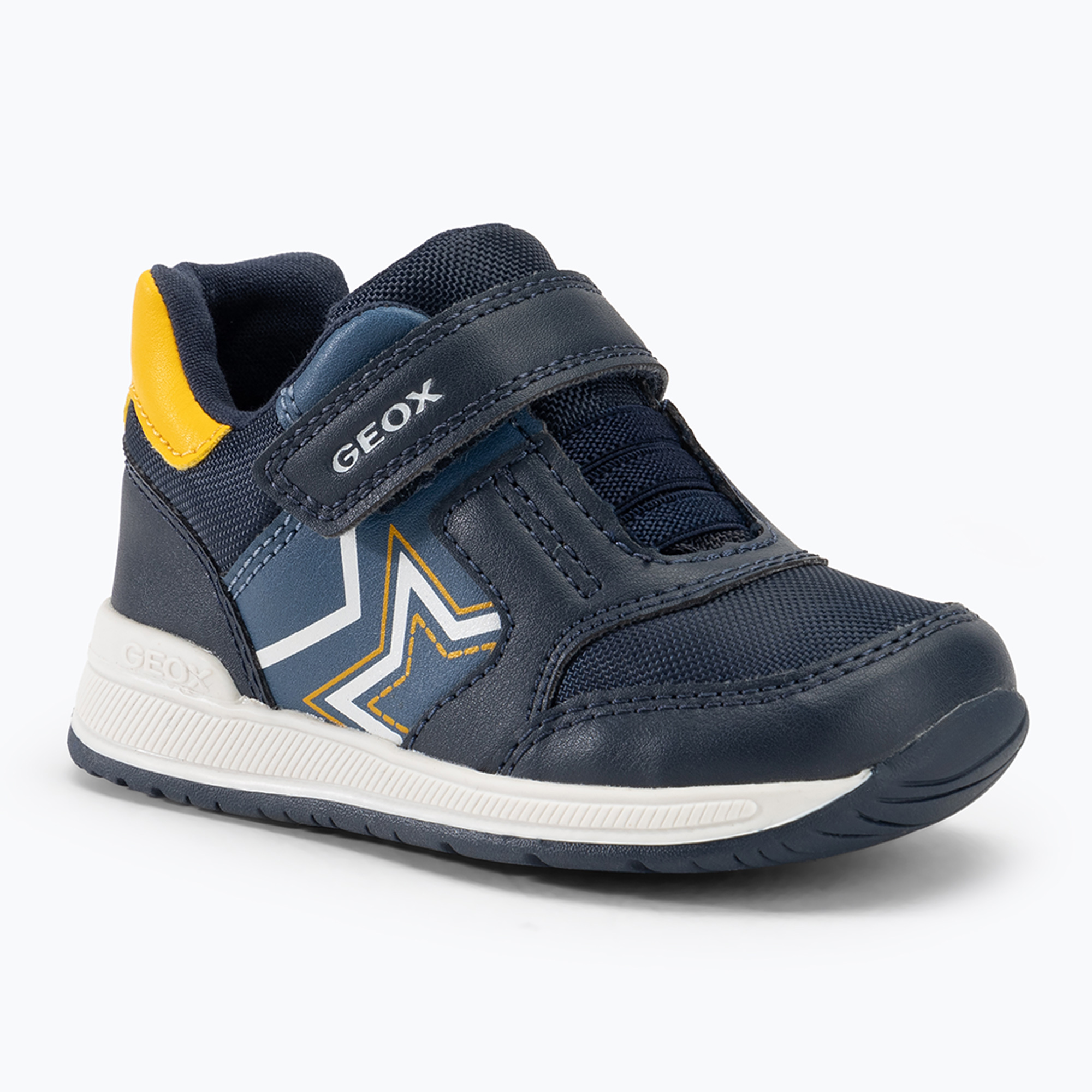 Geox Rishon nylon navy / giallo scarpe da bambino (22 EU) (Rishon B450RA08554C0657)