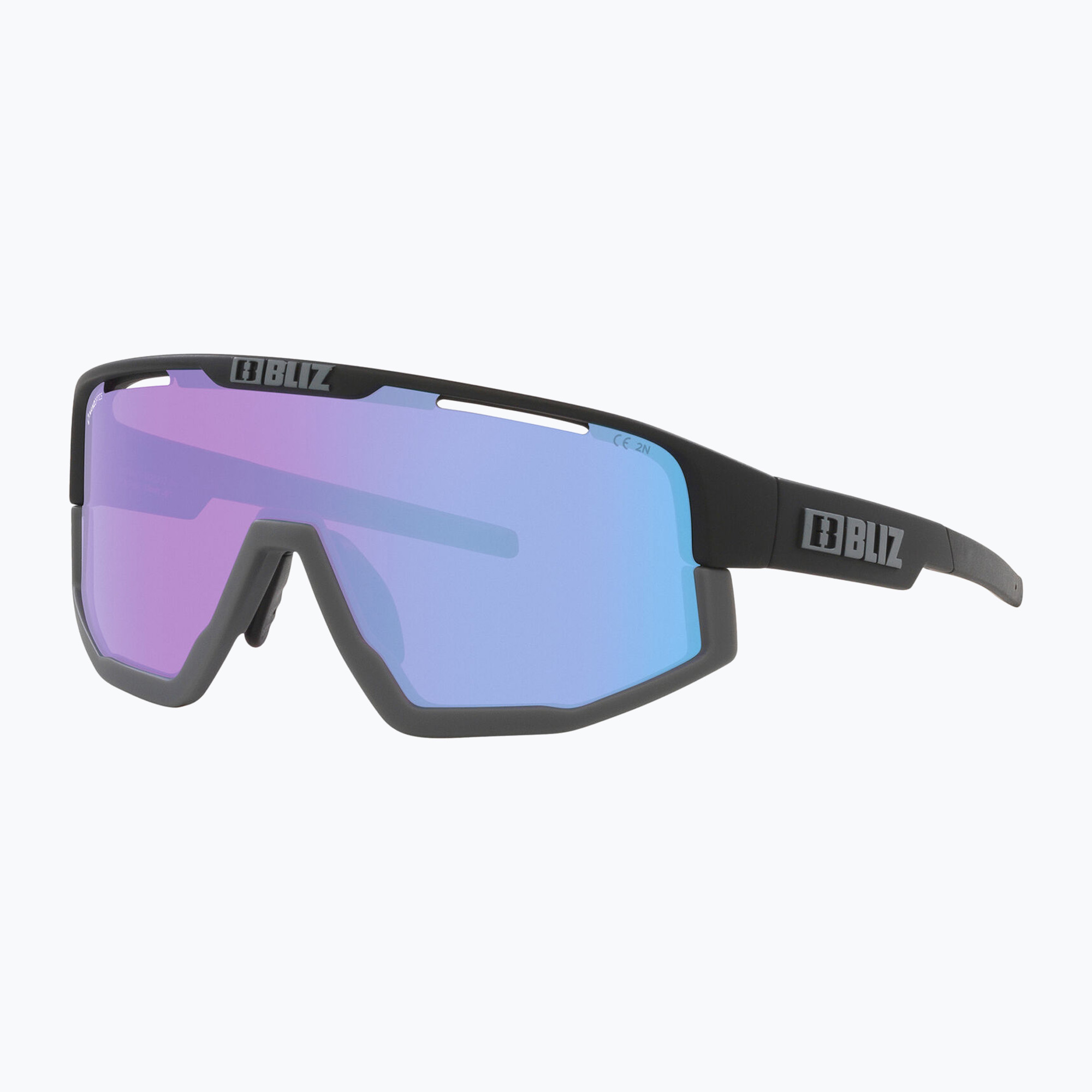 Occhiali da sole Bliz Fusion Small Nano Optics Nordic Light nero opaco/begonia/blu viola (Fusion Small Nano Optics Nordic Light 0ZB7013-12)
