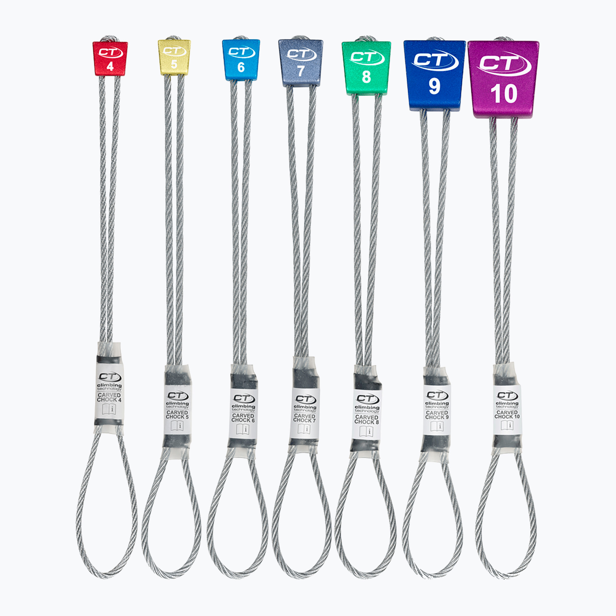 Climbing Technology Set di dadi da arrampicata 4-10 colori misti (CARVED CHOCKS Set 4-10 2A843410)