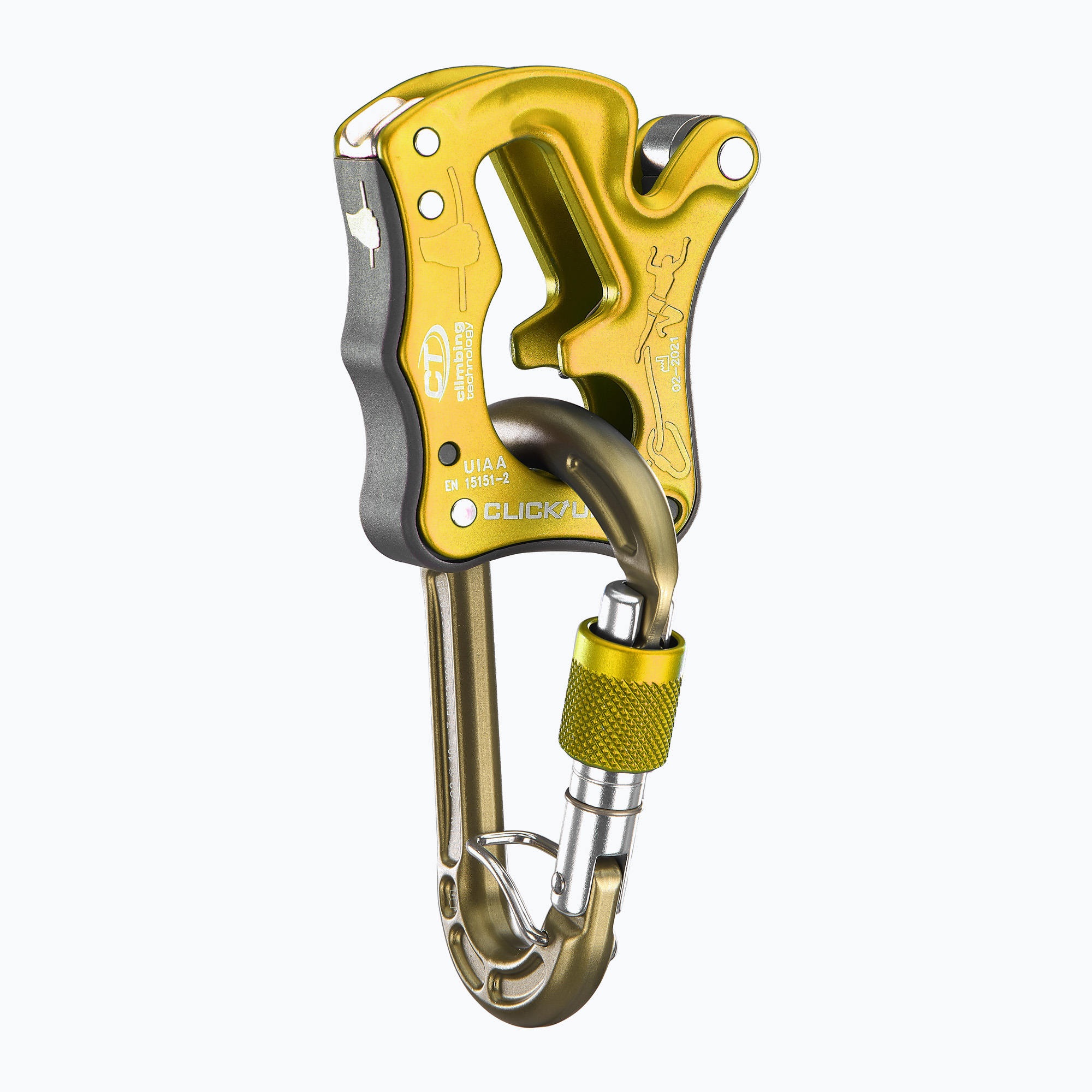 Tecnologia per l'arrampicata Click Up Dispositivo di assicurazione color ocra