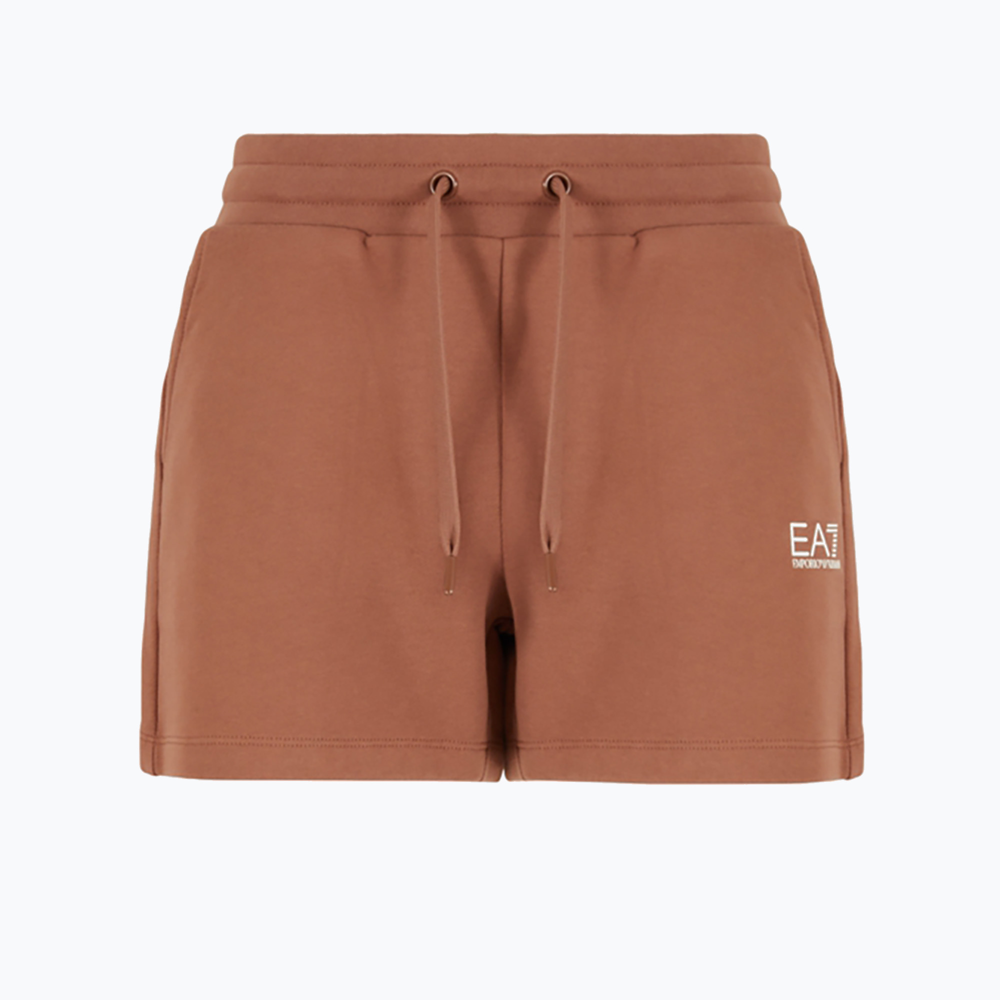 Pantaloncini donna EA7 Emporio Armani Train Shiny tan/logo pristine (M) (Train Shiny 3DTS52-TJSYZ)