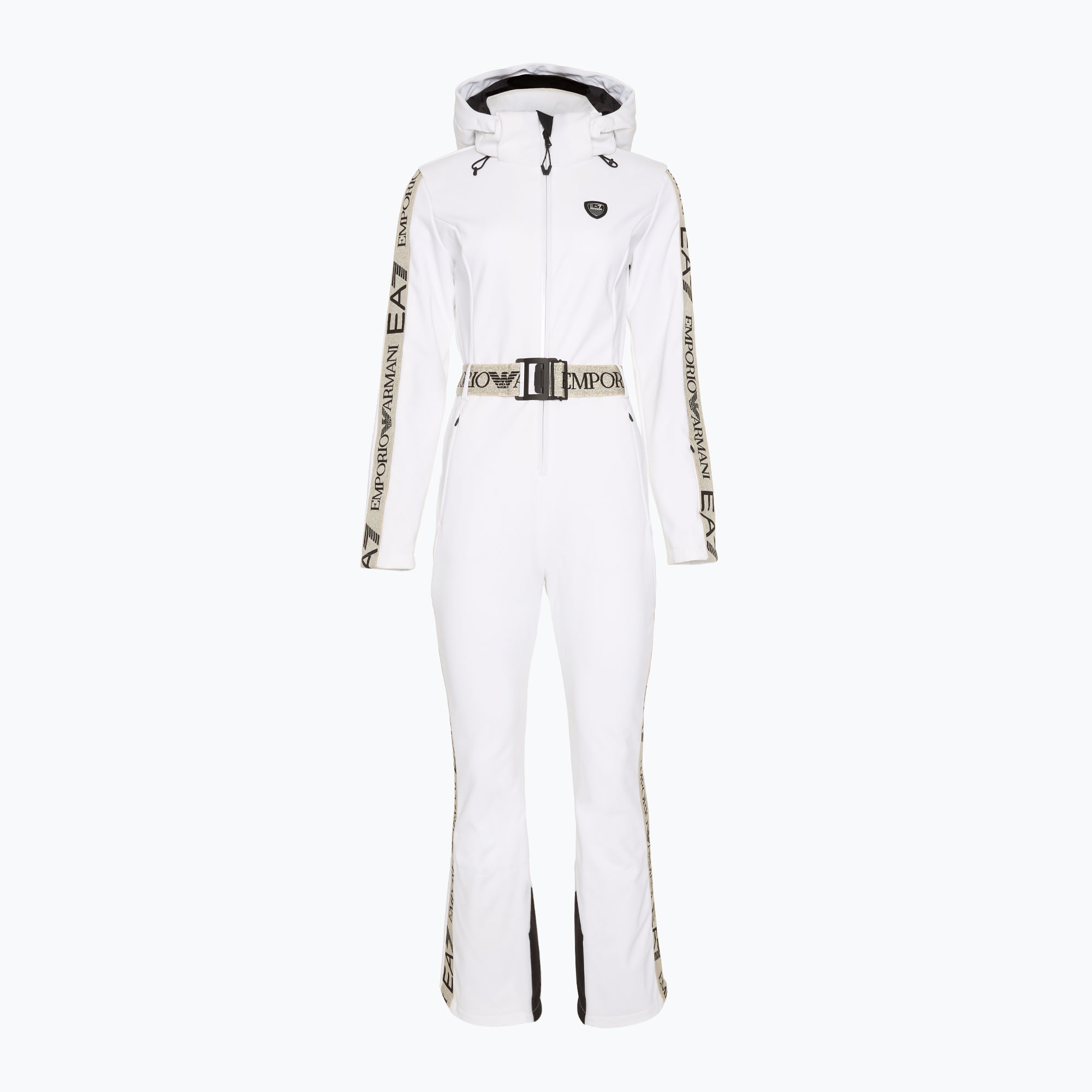Tuta da sci donna EA7 Emporio Armani Ski Kitzbuhel Softshell bianco